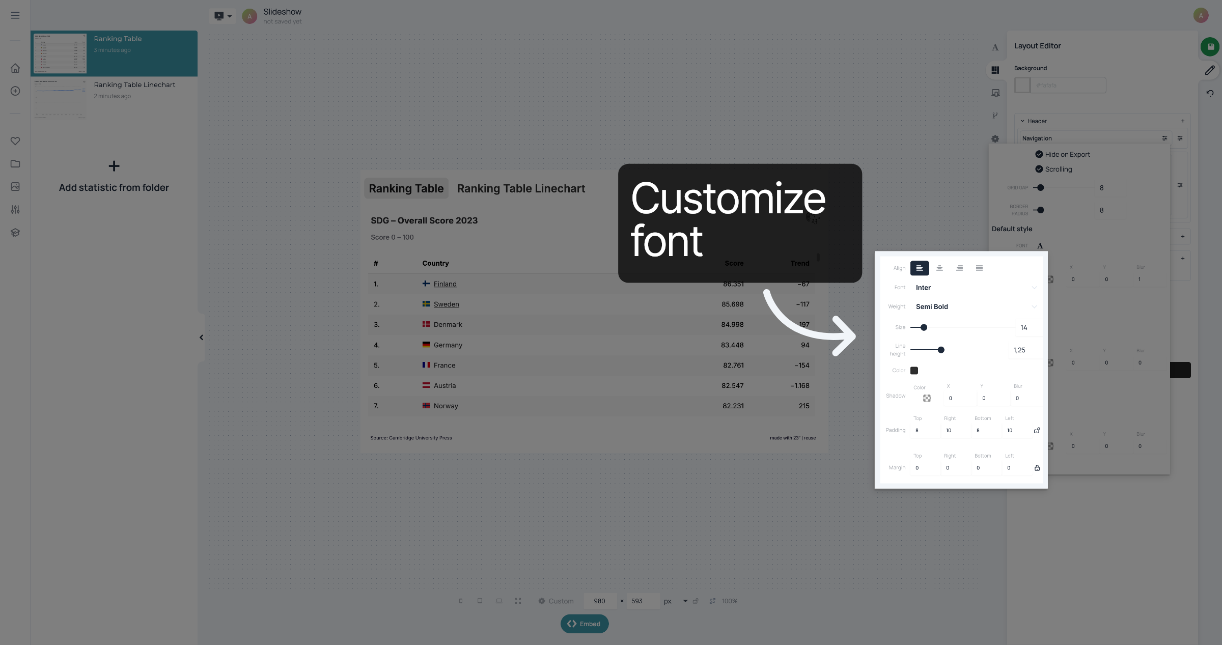 Customize font