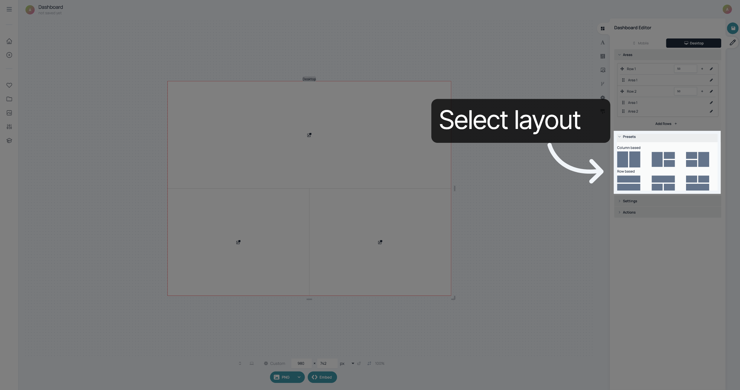 Select Dashboard Layout