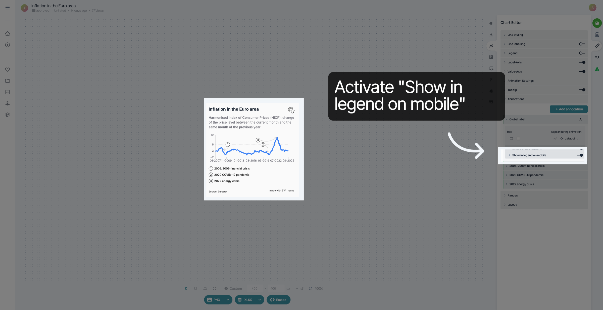 Activate 'Show in legend on mobile'