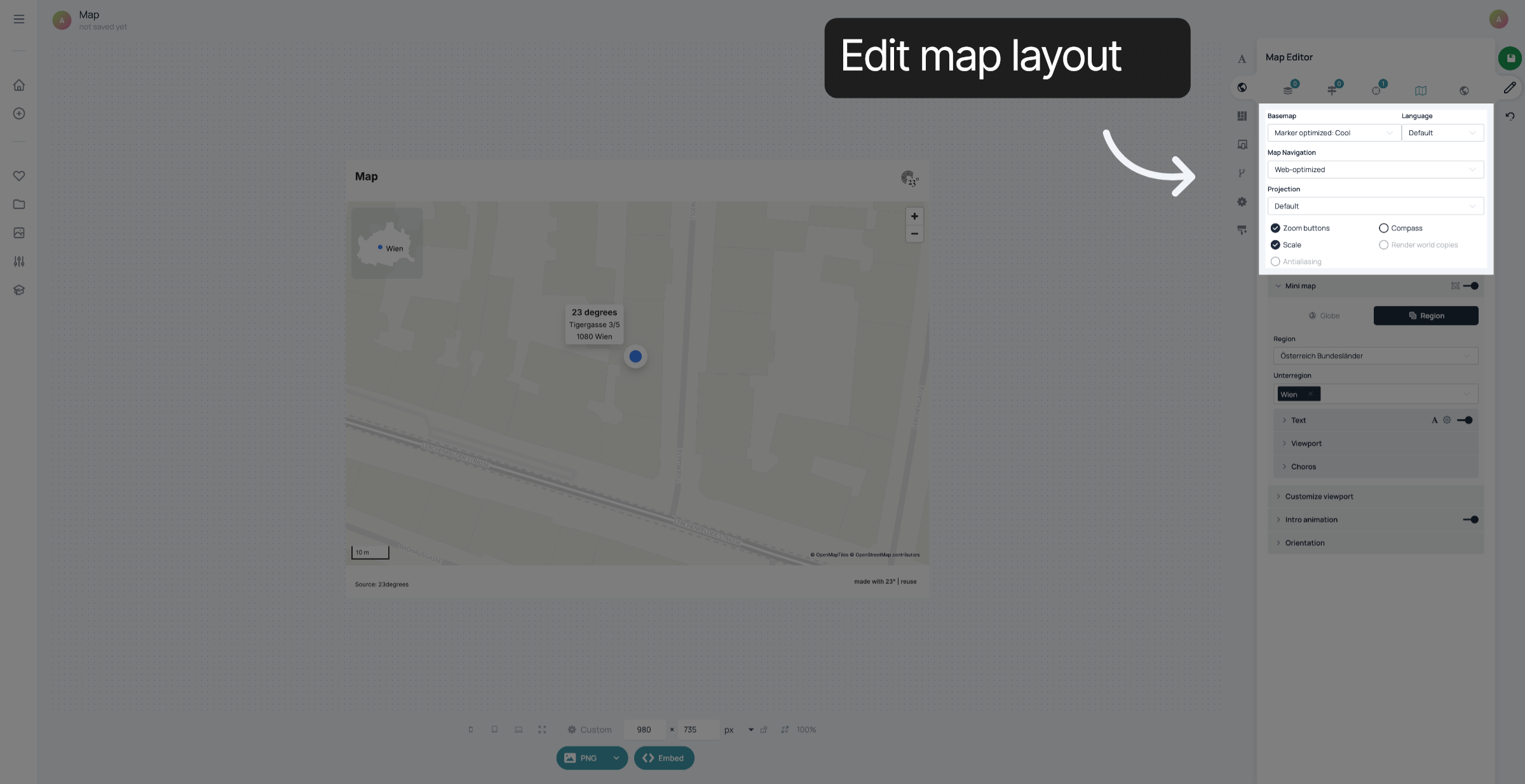 Edit map layout