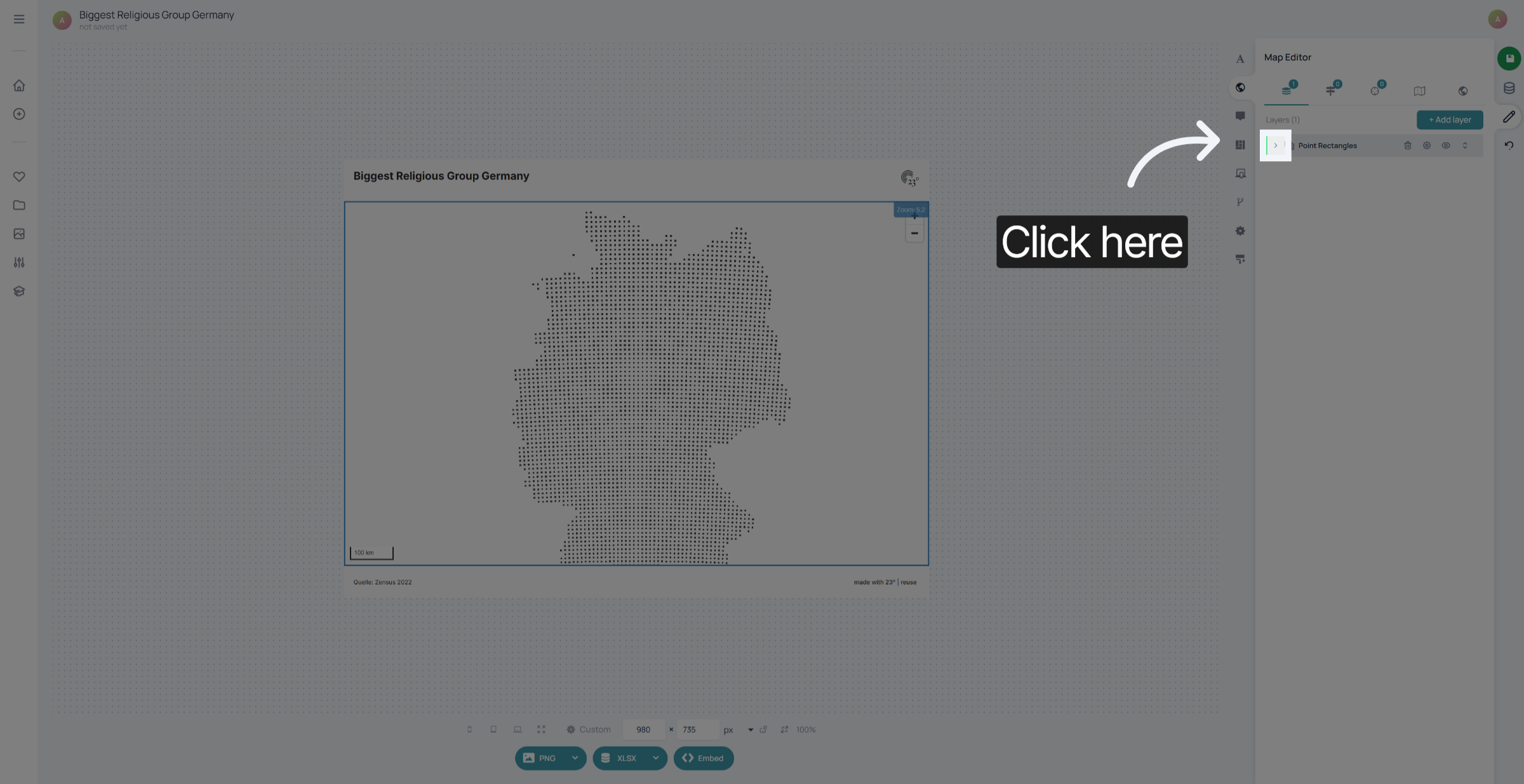 Open Cell Size Settings