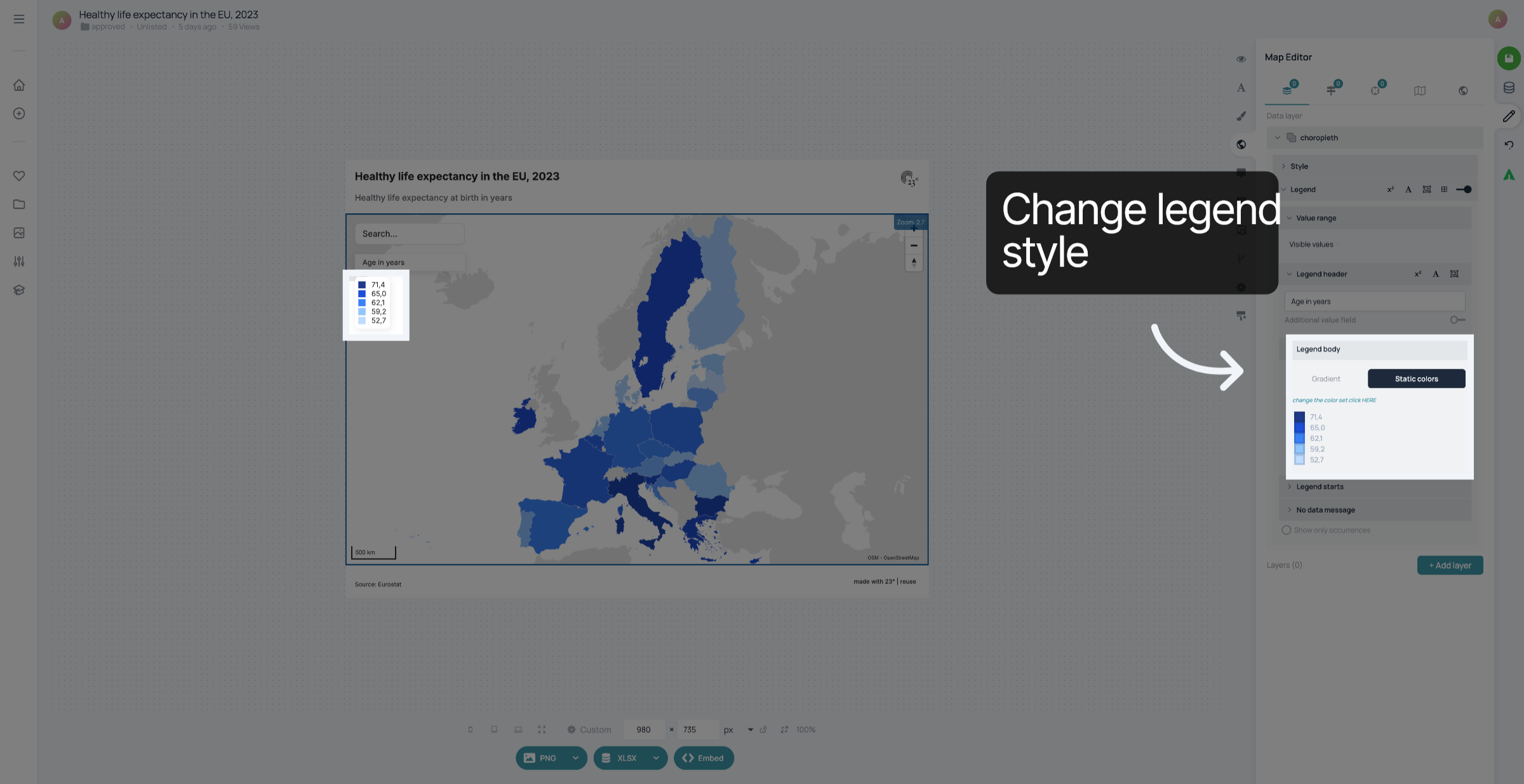 Change legend style