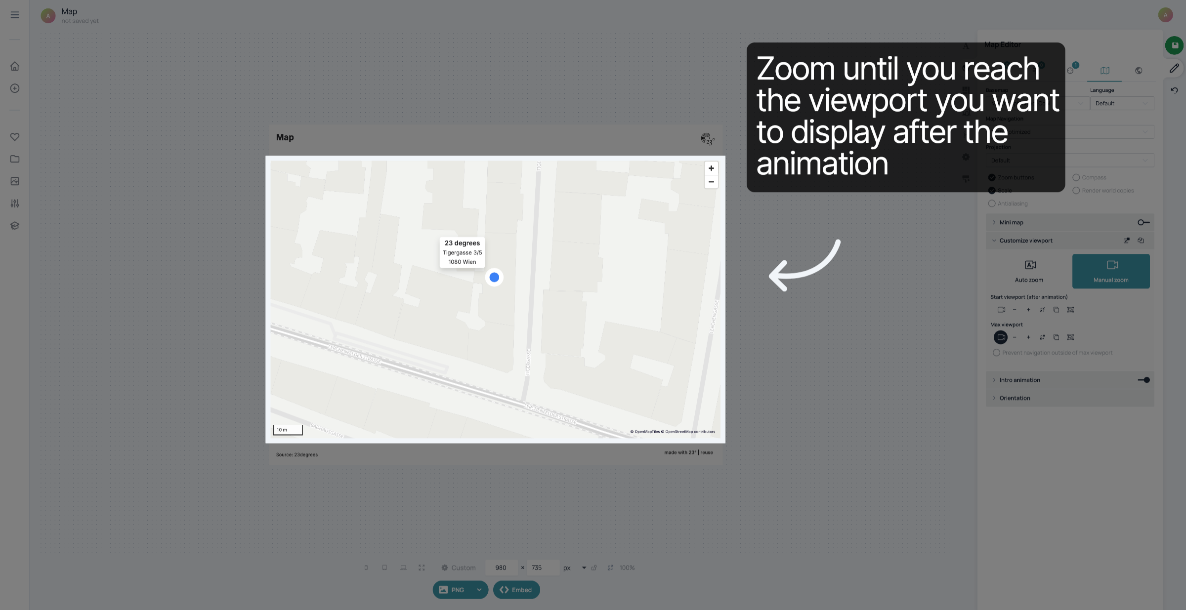 Zoom on map