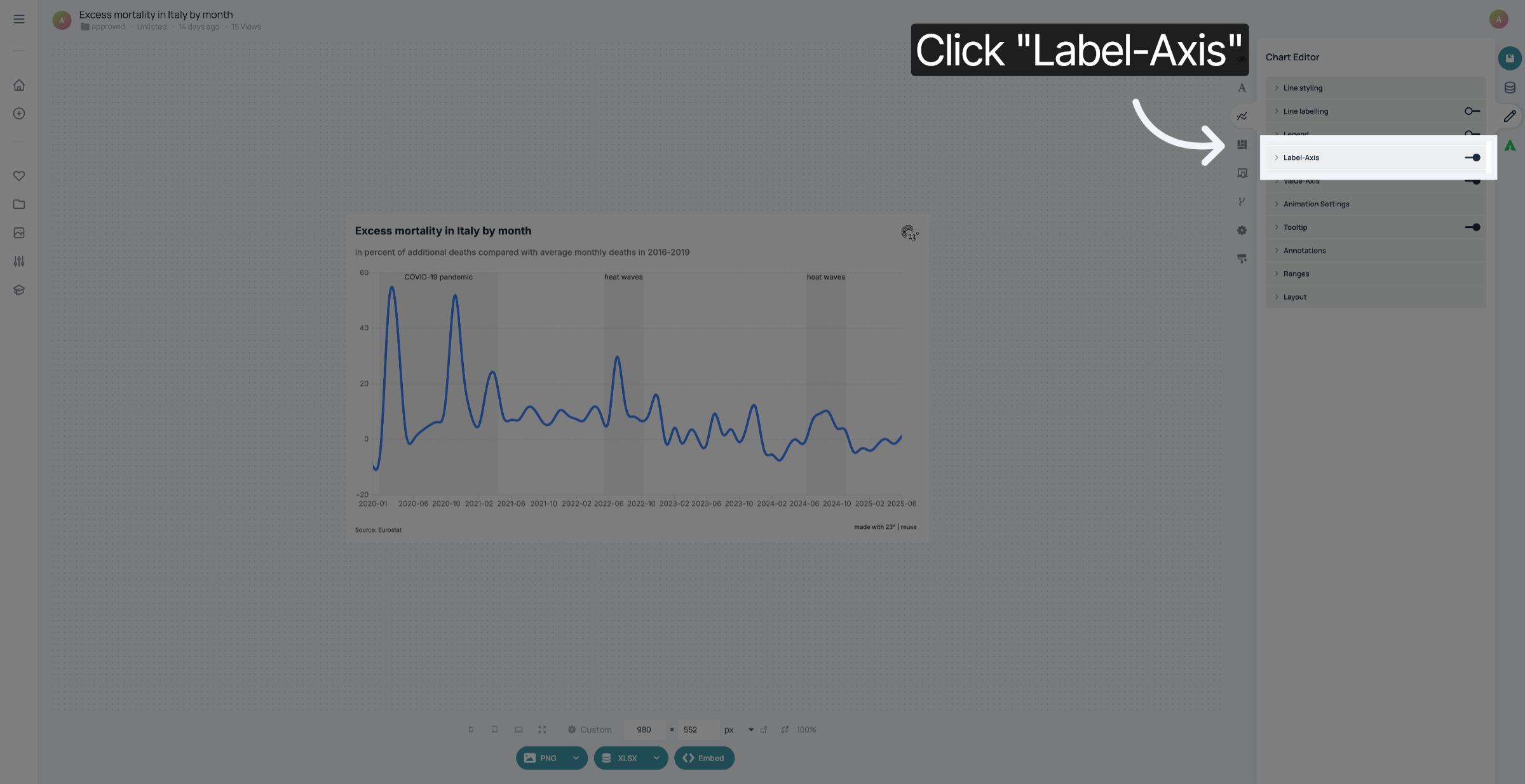 Click 'Label-Axis'