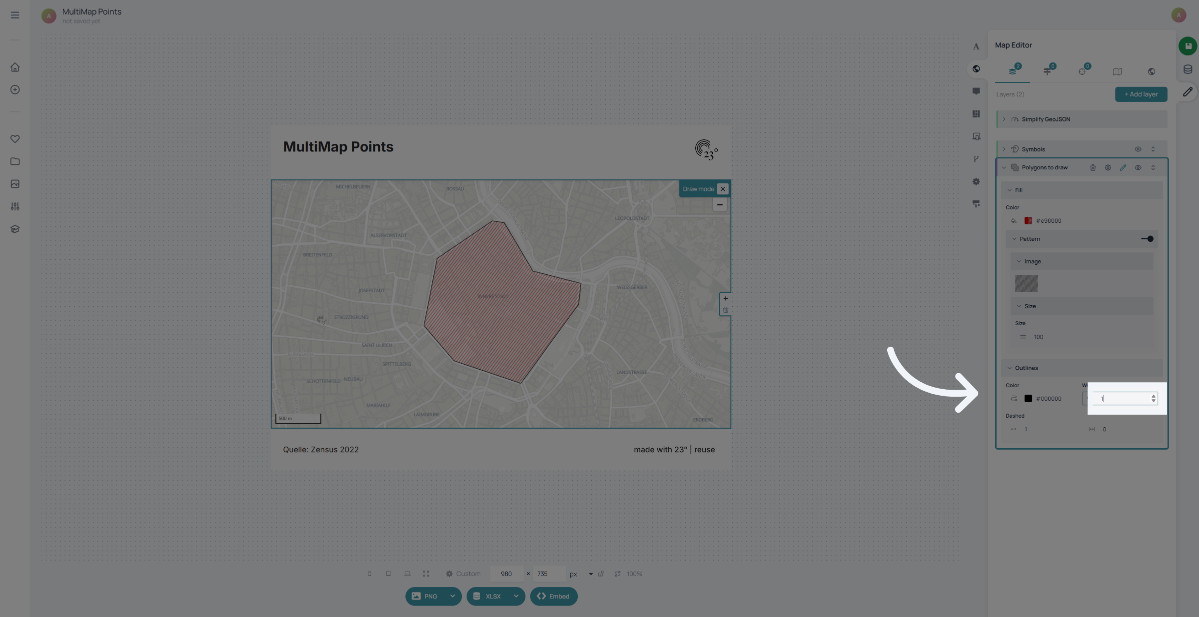 Select Outline Width Option
