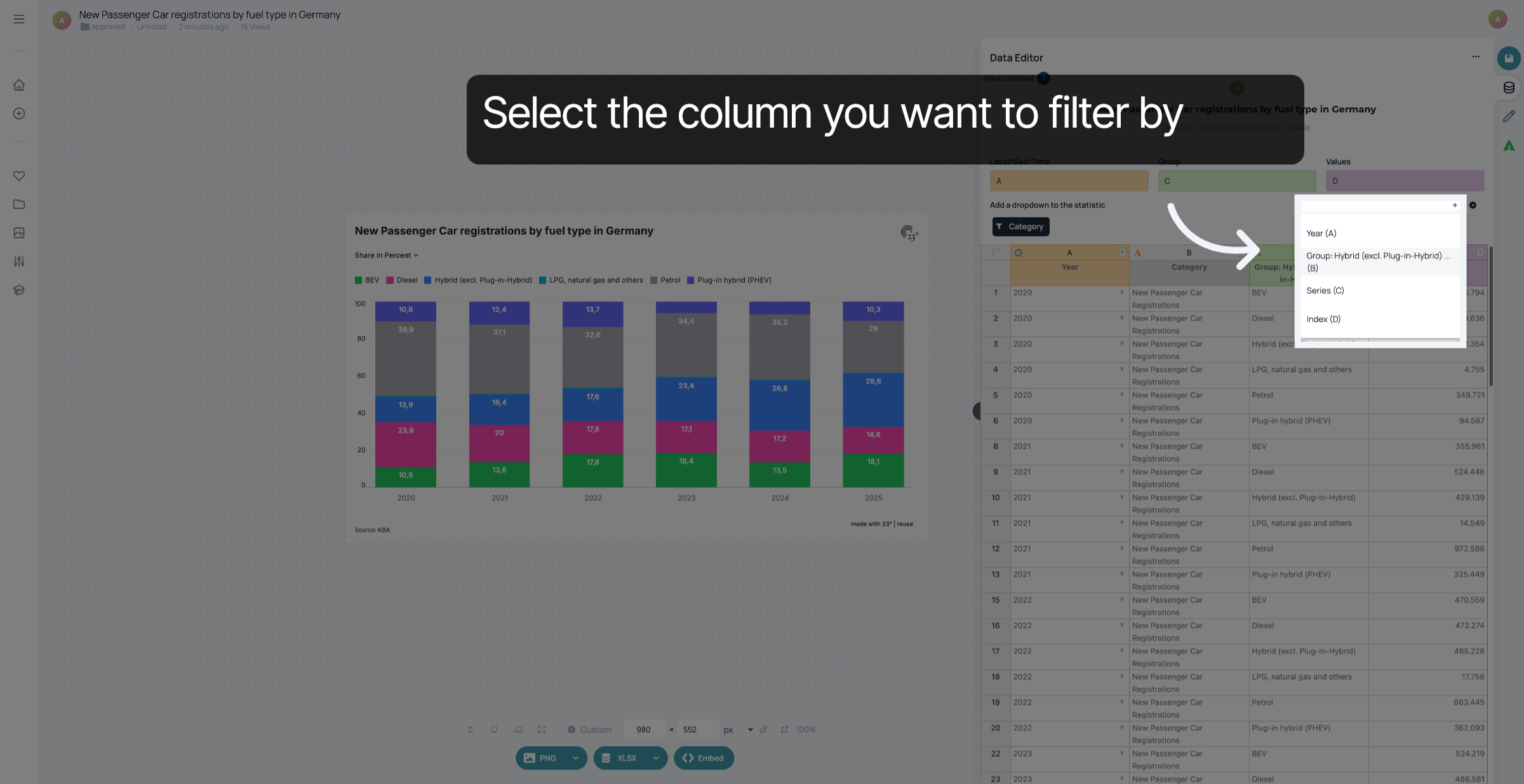 Select column
