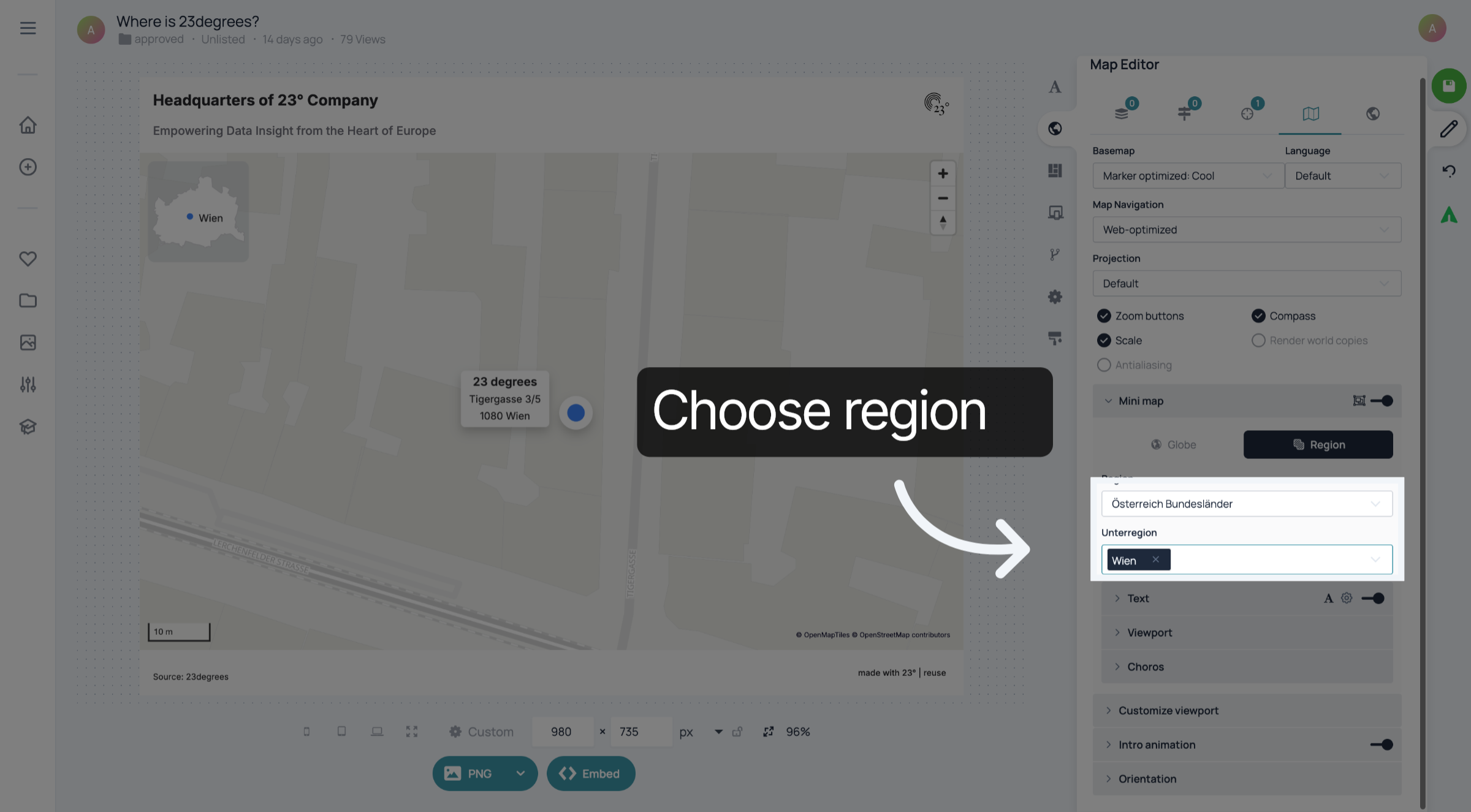 Choose region