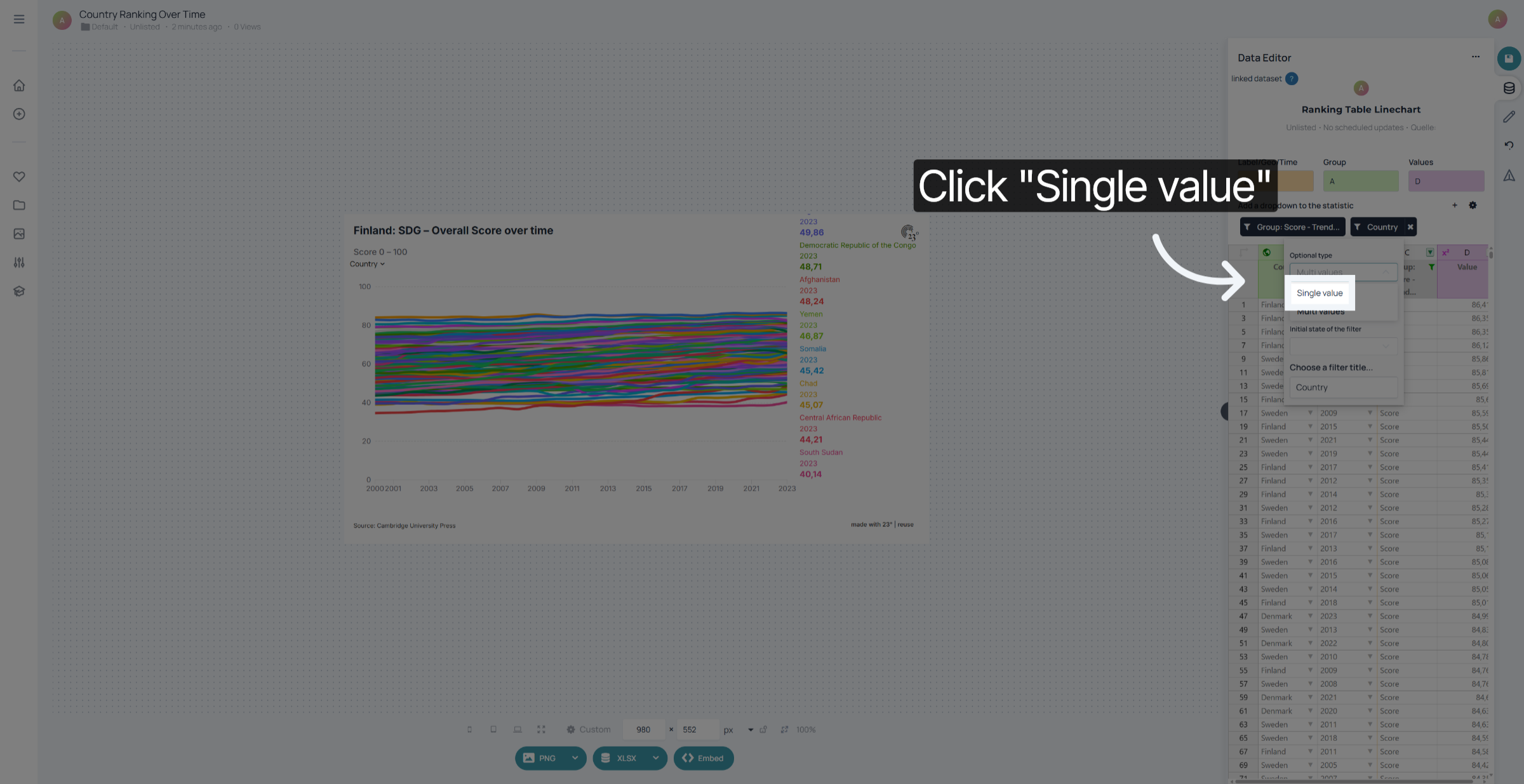 Select Single Value Filter