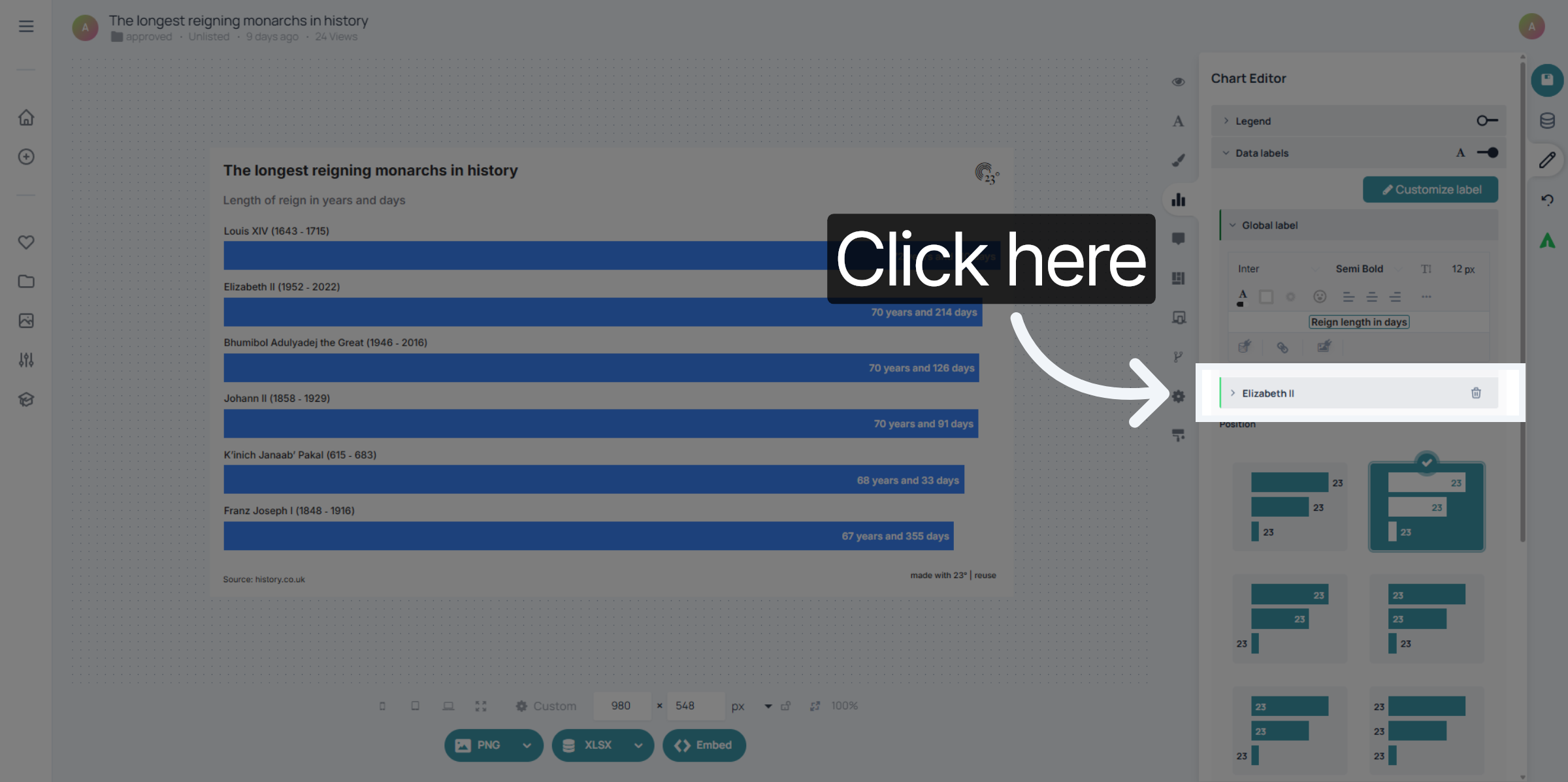 Open Custom Label Settings