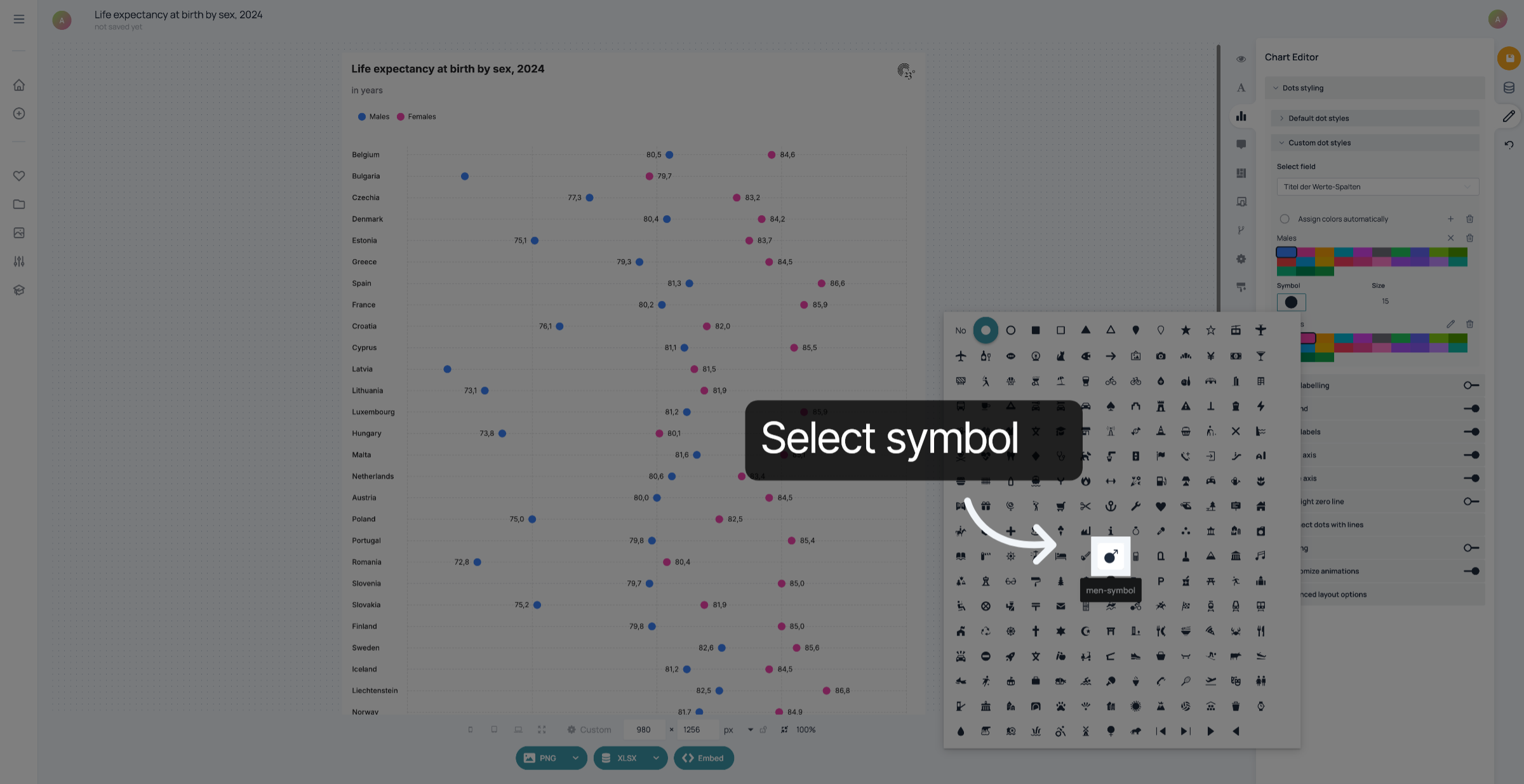 Select symbol
