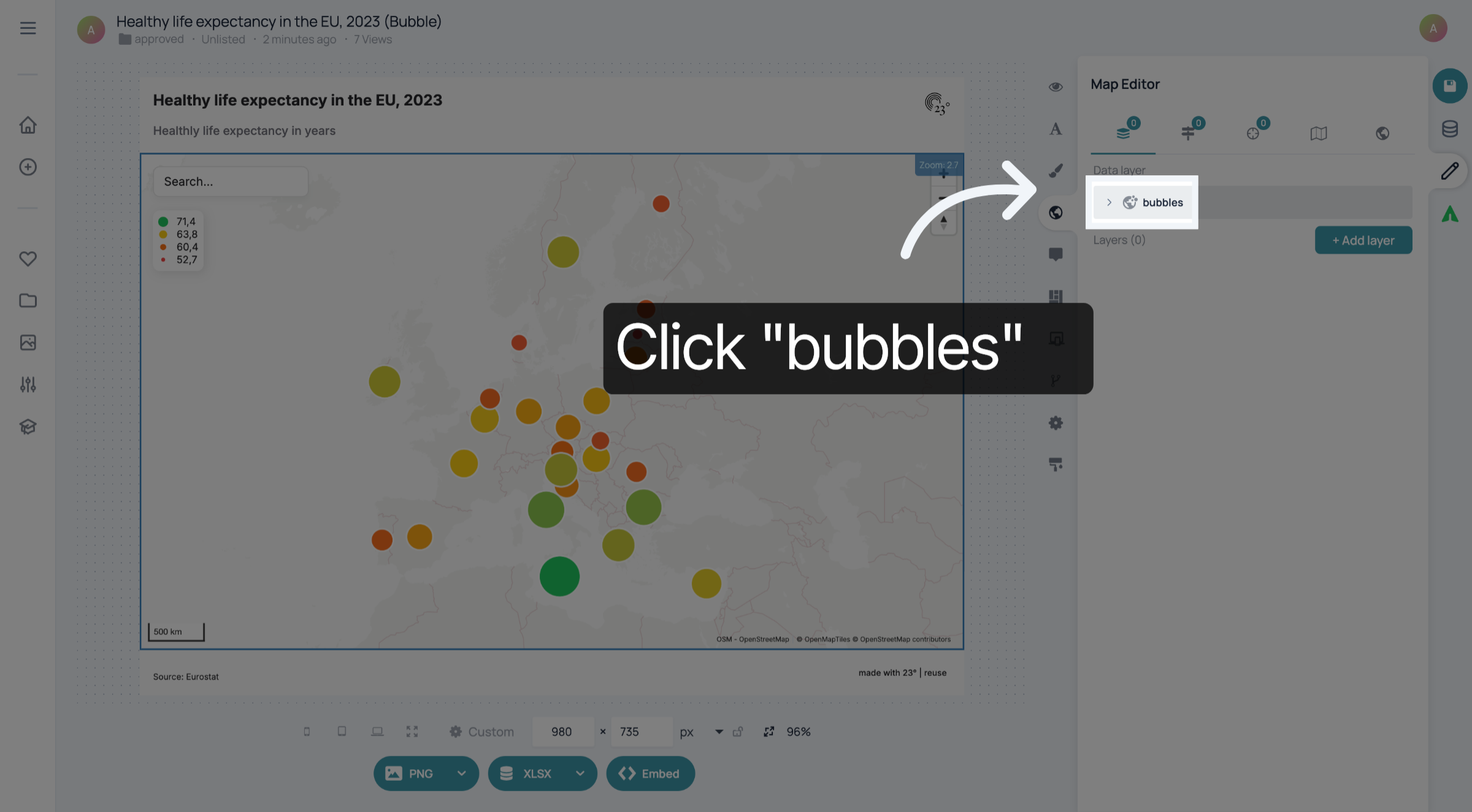 Click 'bubbles'