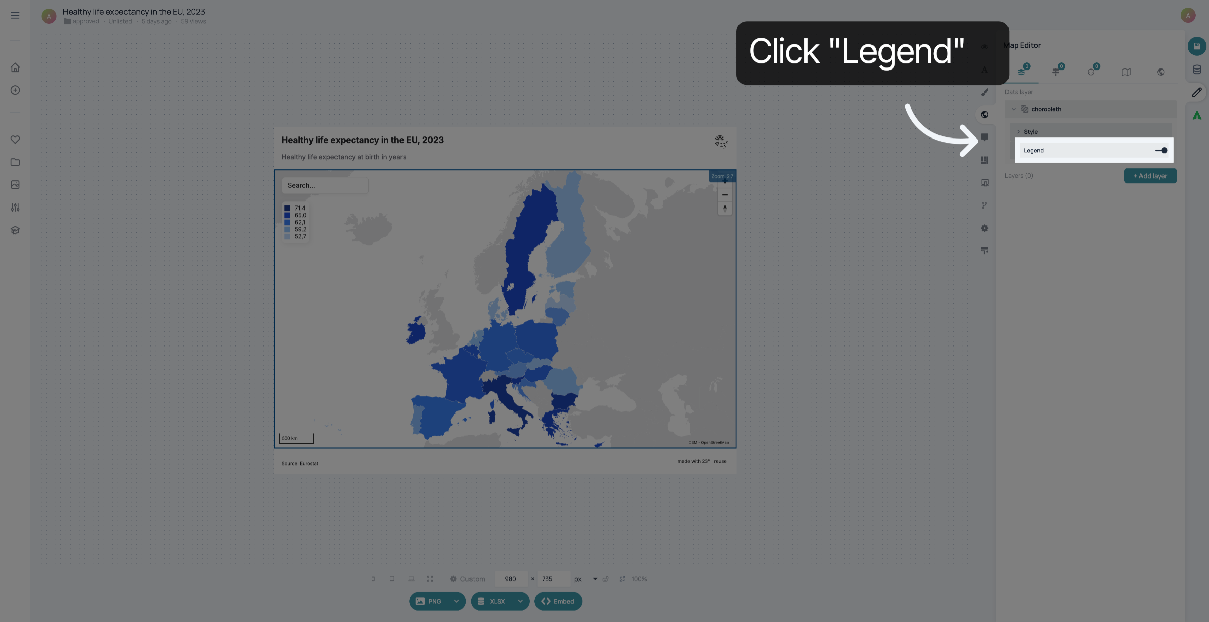 Click 'Legend'