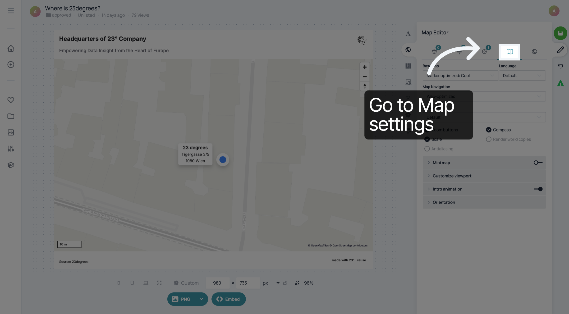 Go to Map settings