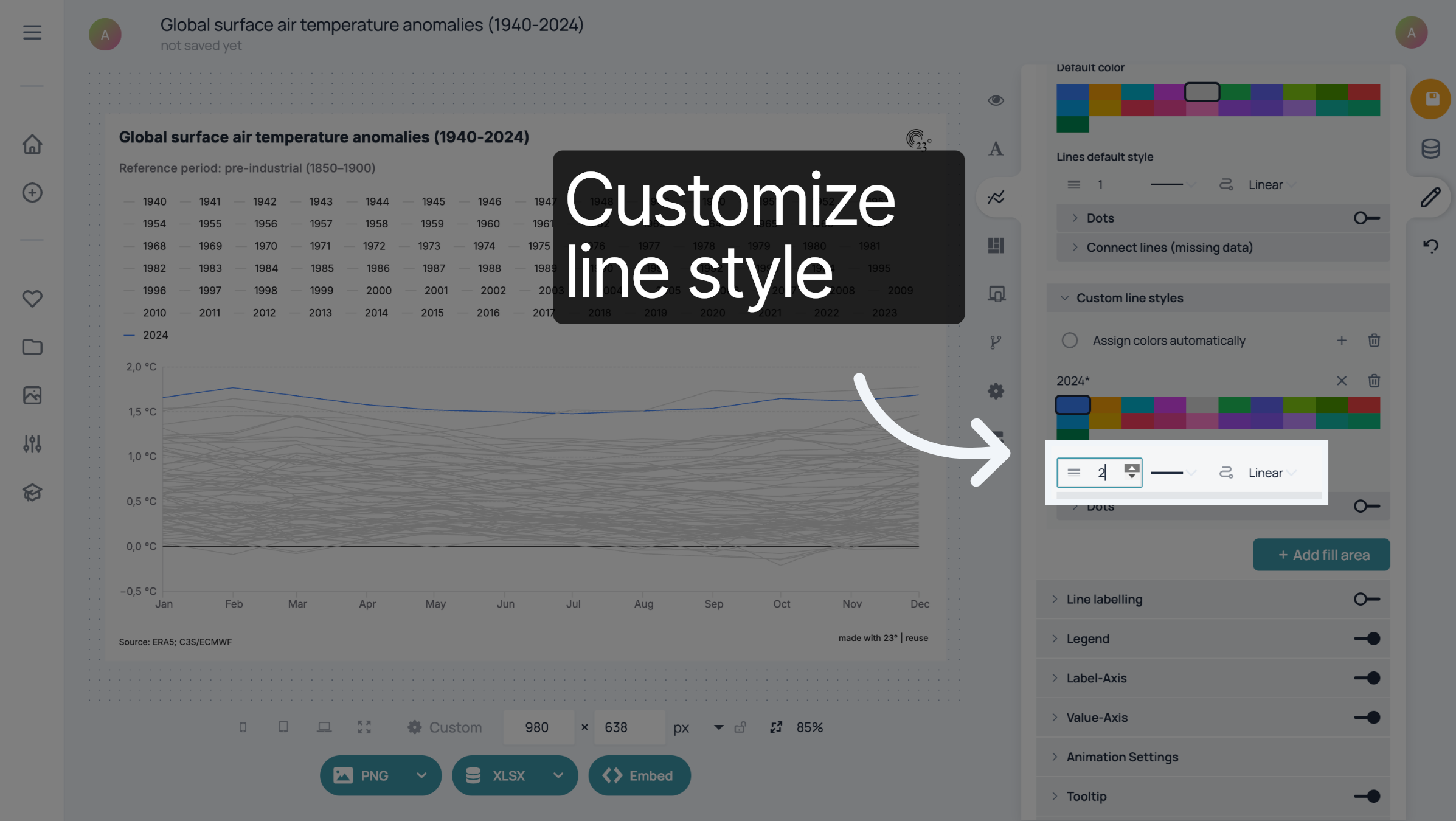 Customize the line further