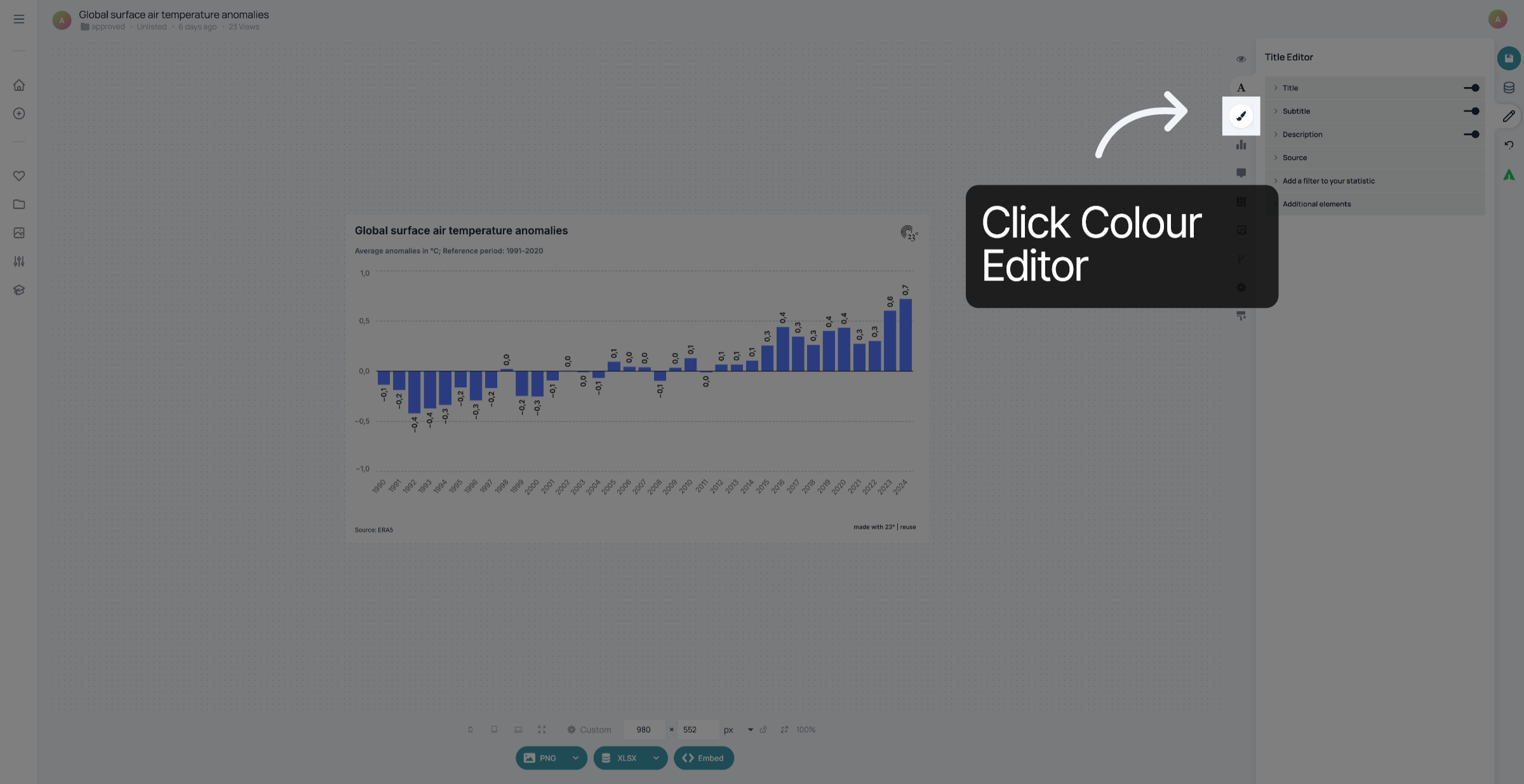 Click the Colour Editor