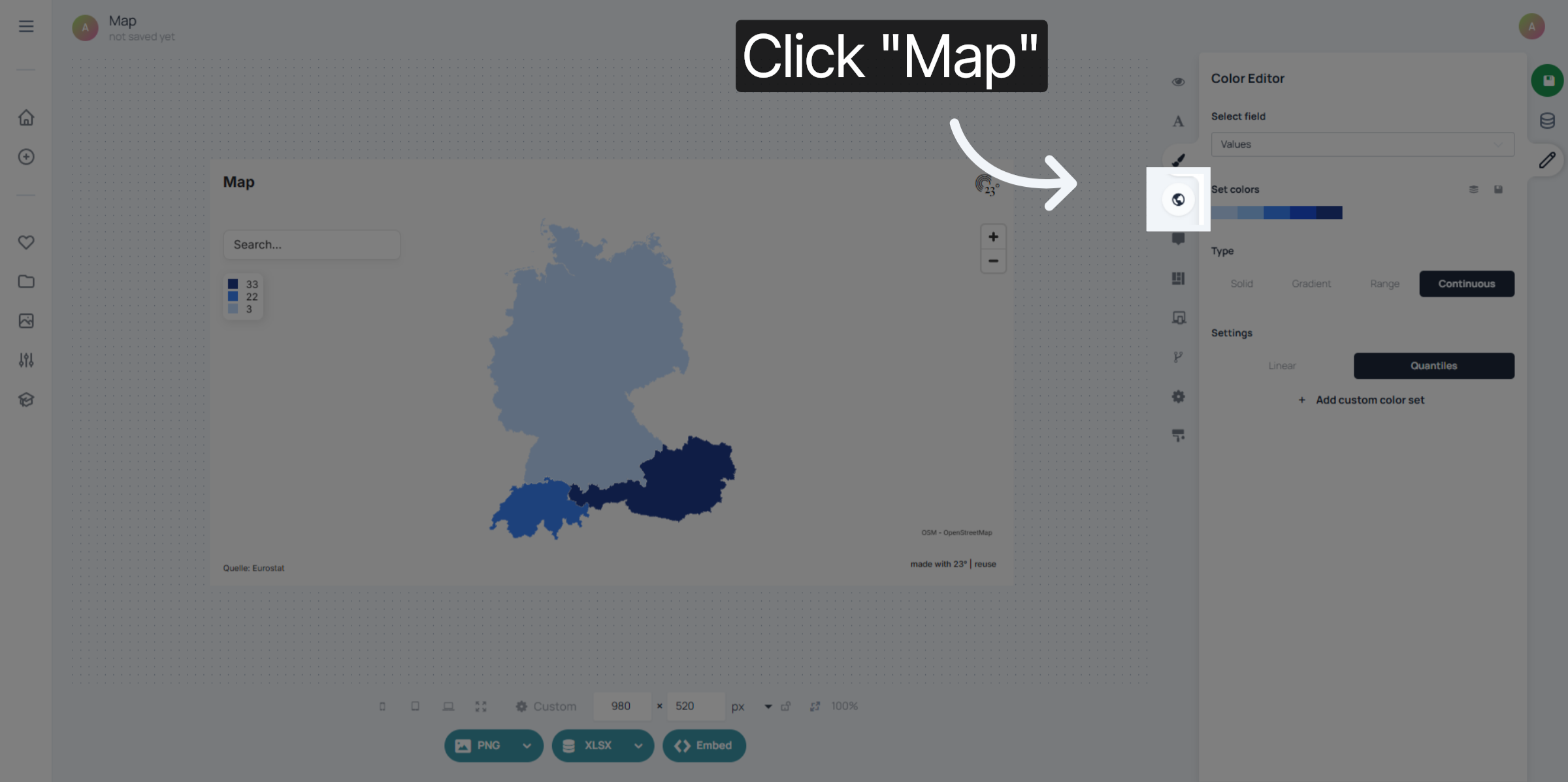 Select Map Tab
