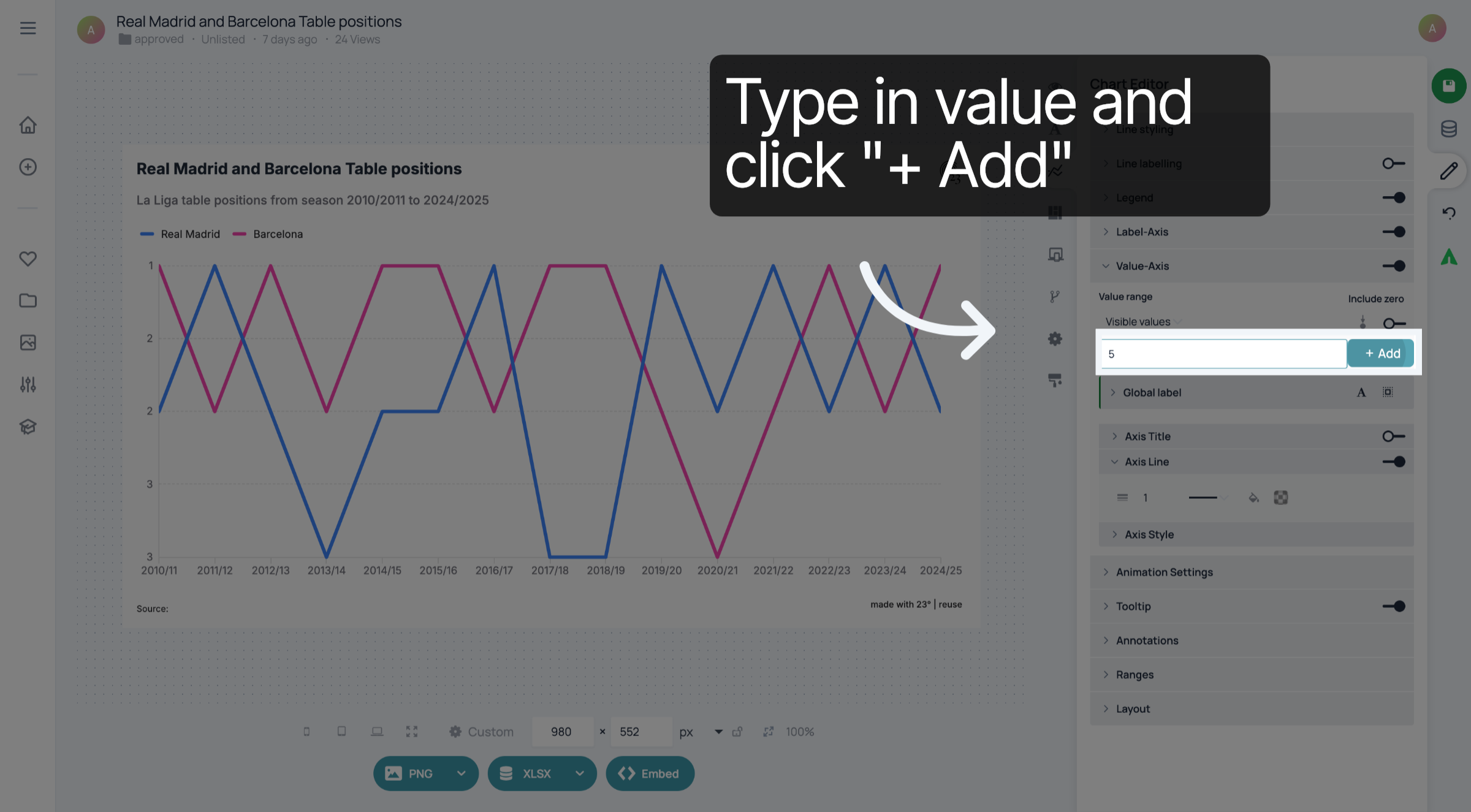 Add values