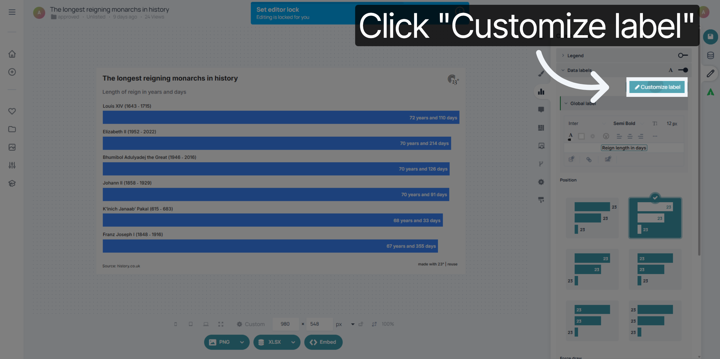 Choose Customize Label