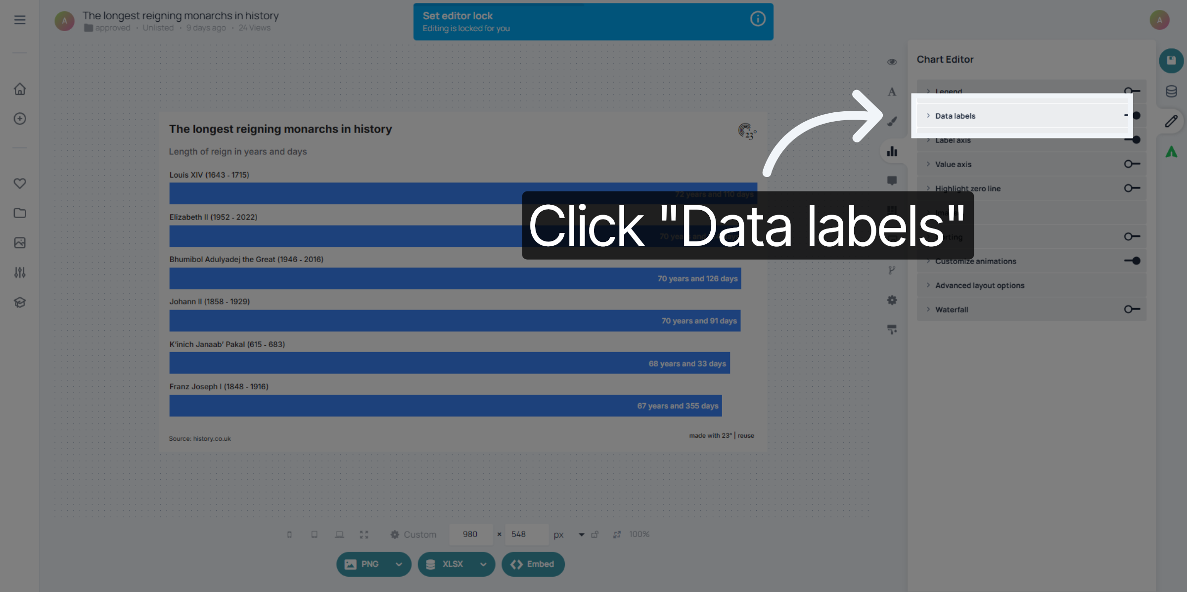 Select Data Labels Option
