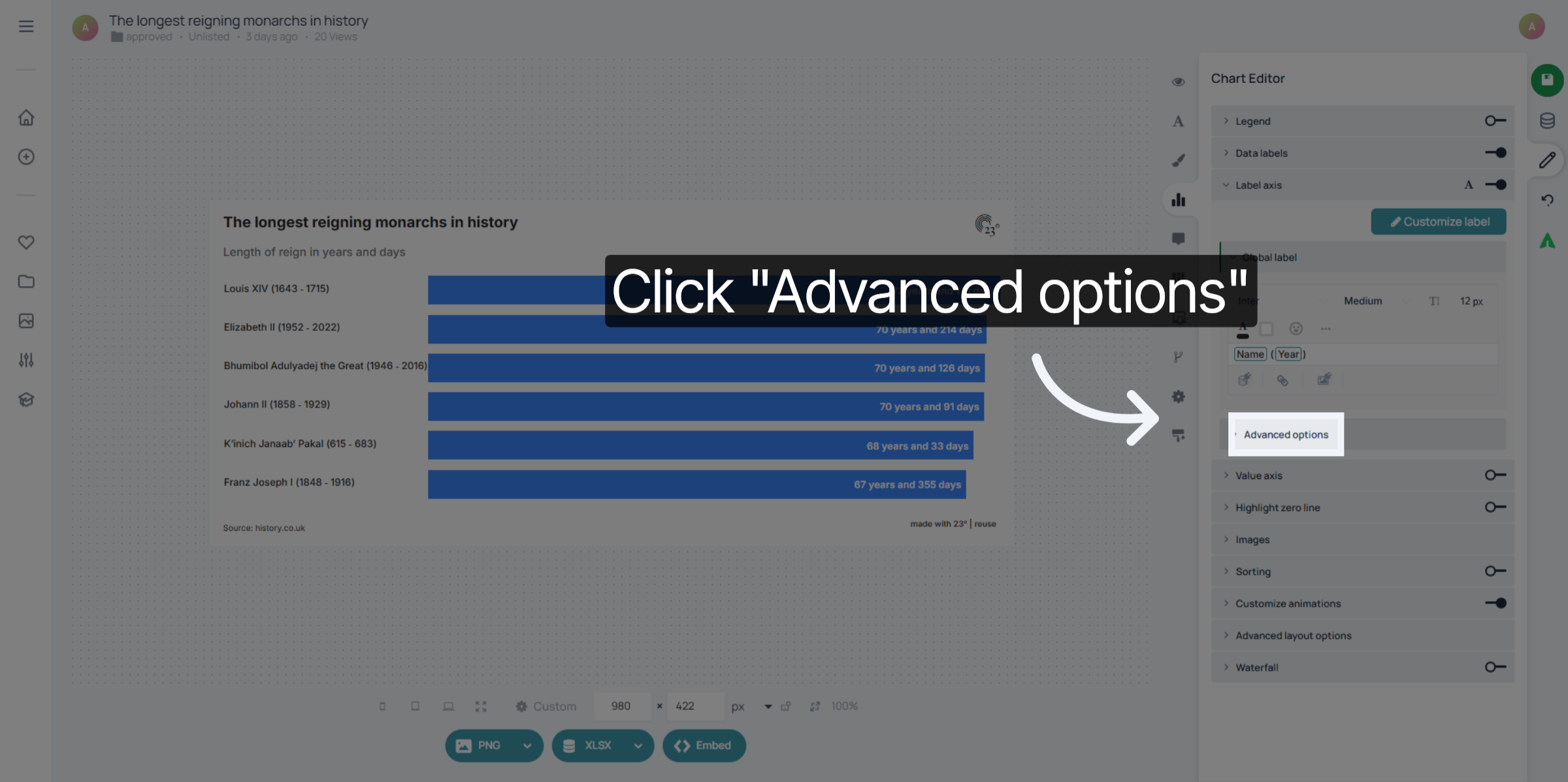Open Advanced Options