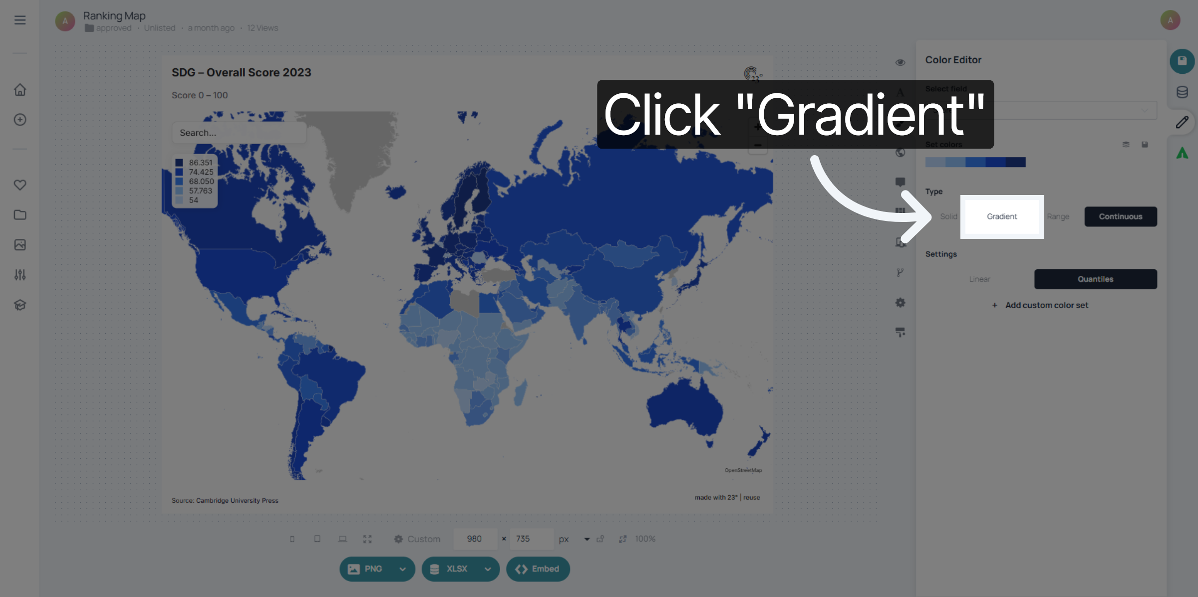 Select Gradient Colouring