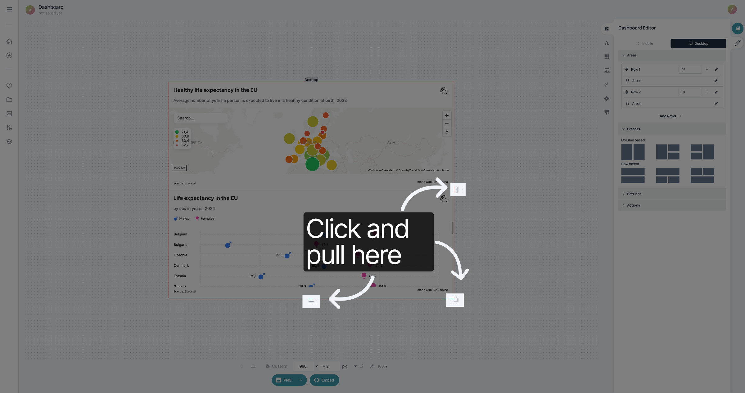 Resize dashboard