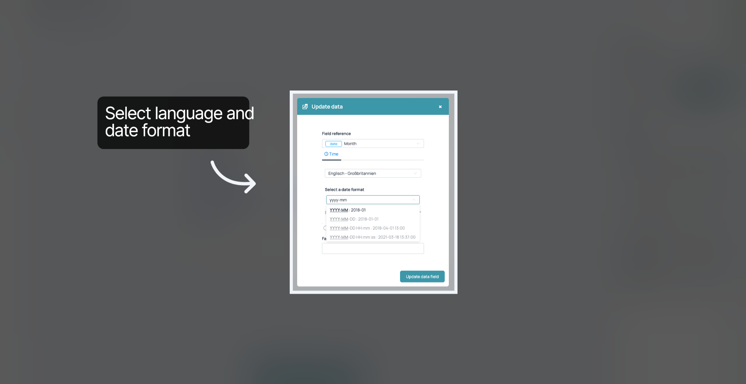 Select language and date format