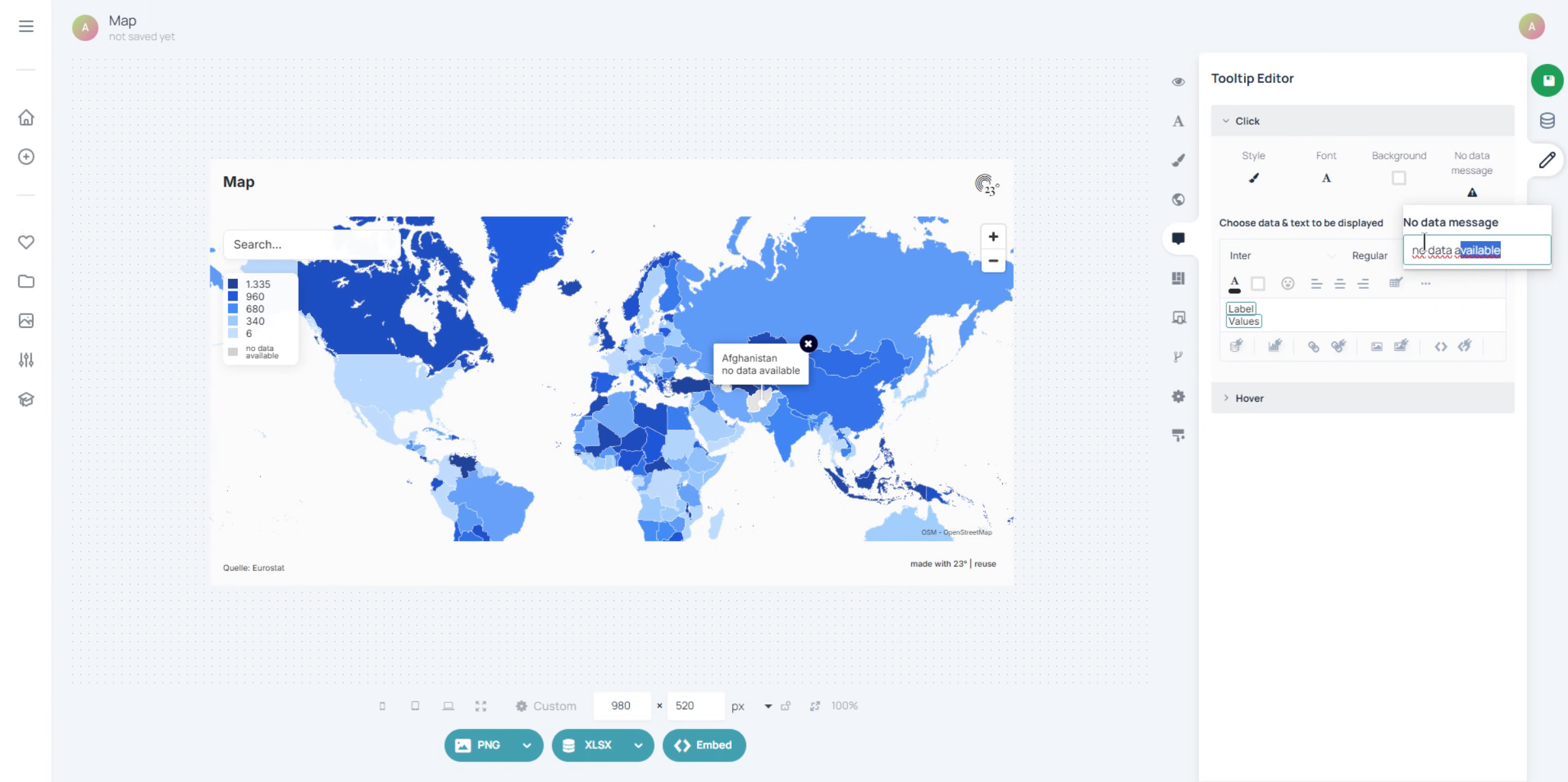Click on no Data Country