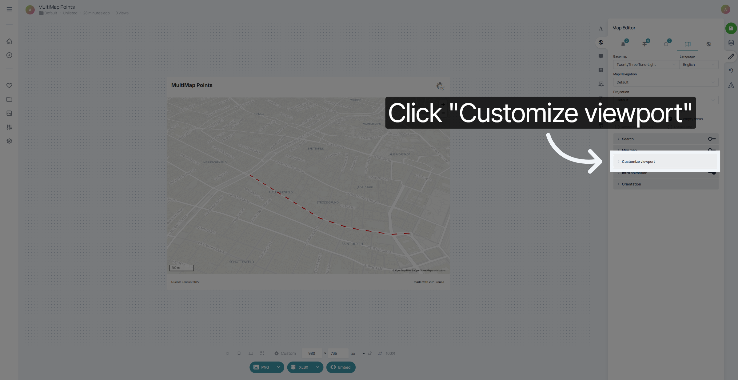 Select Customize Viewport