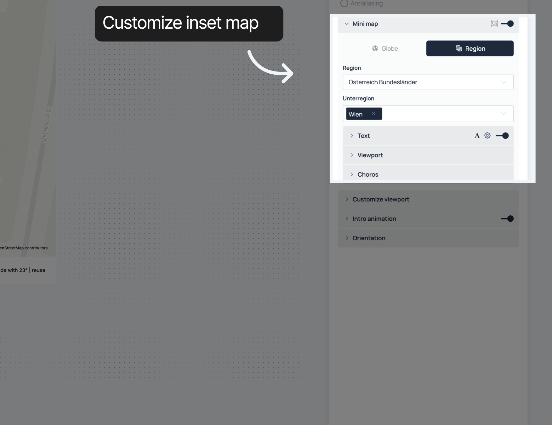 Customize inset map