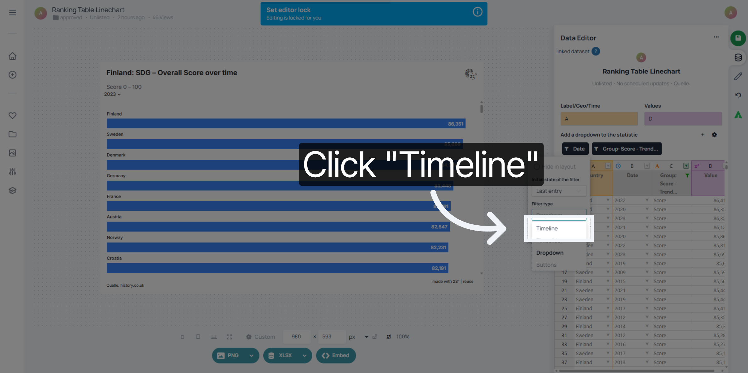 Choose Timeline Filter