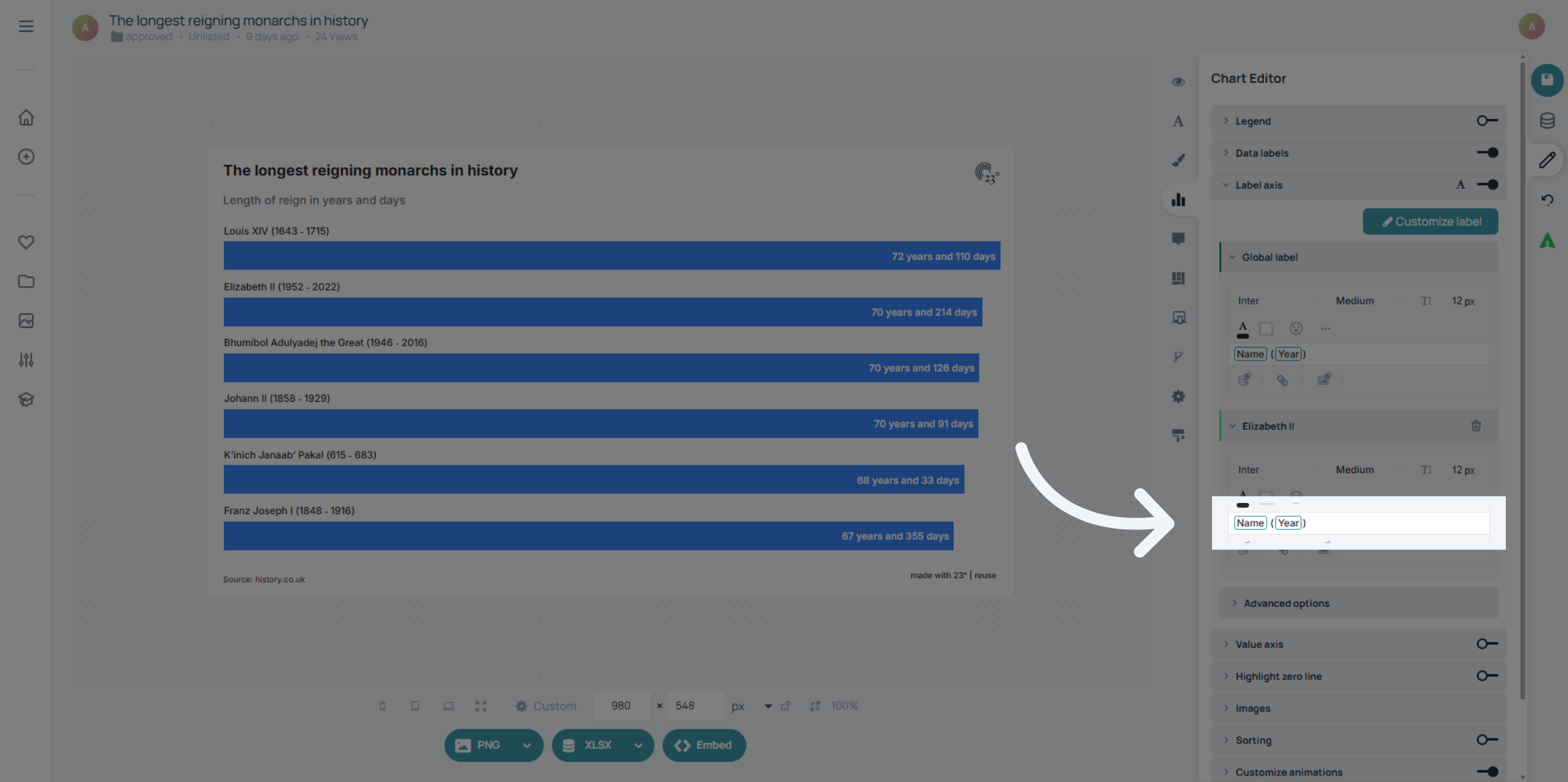 Choose Label Format
