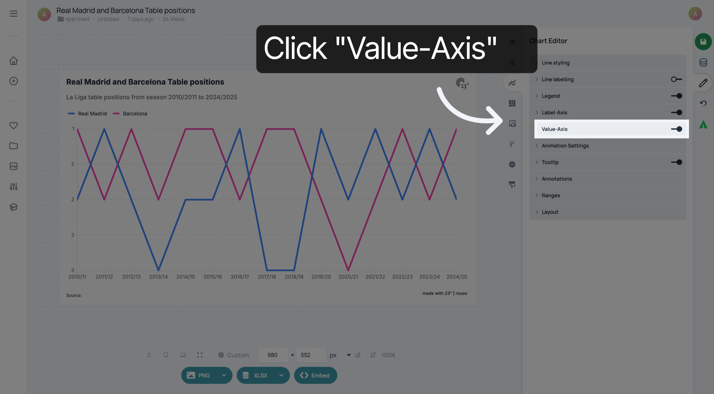 Click 'Value Axis'