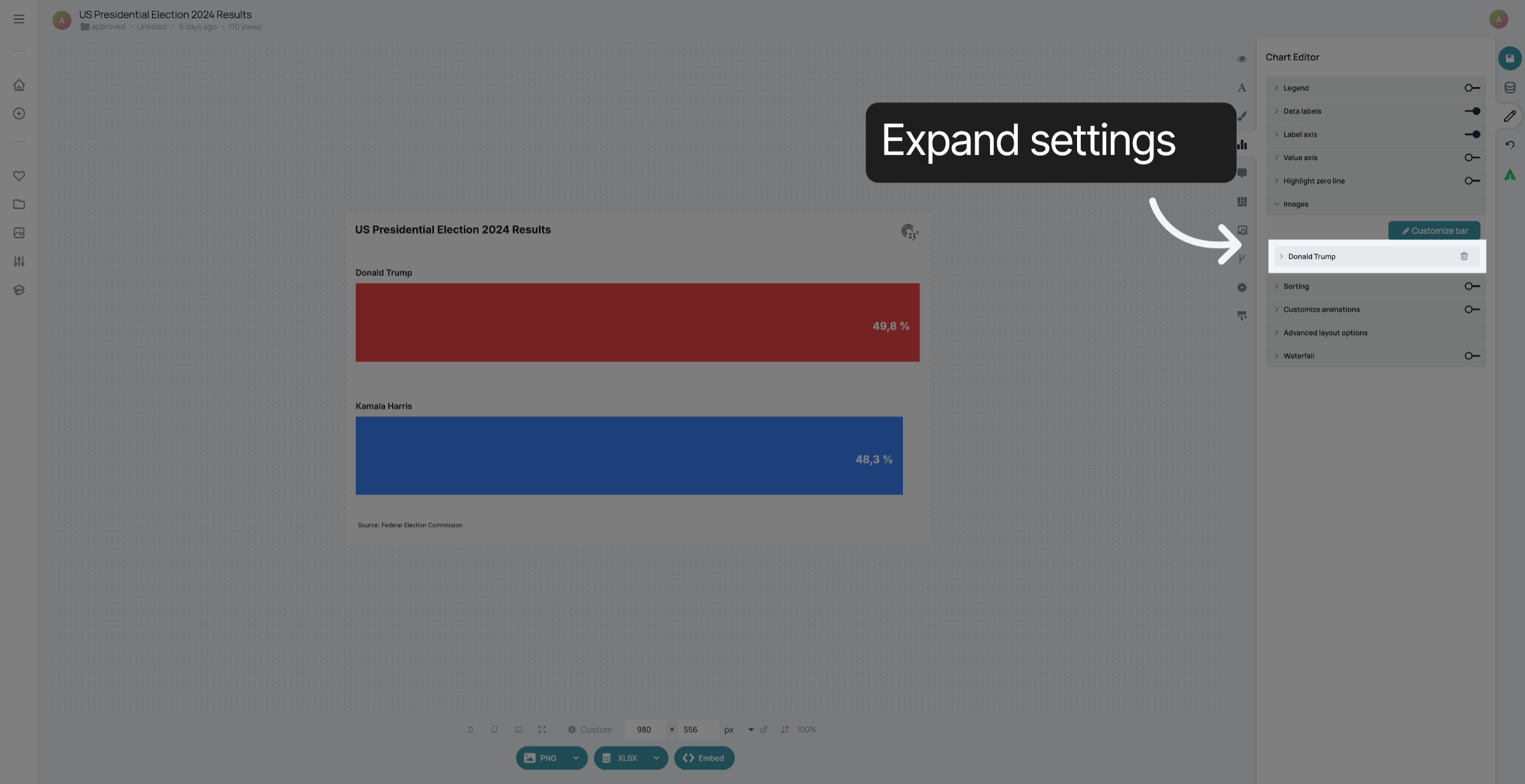 Expand settings