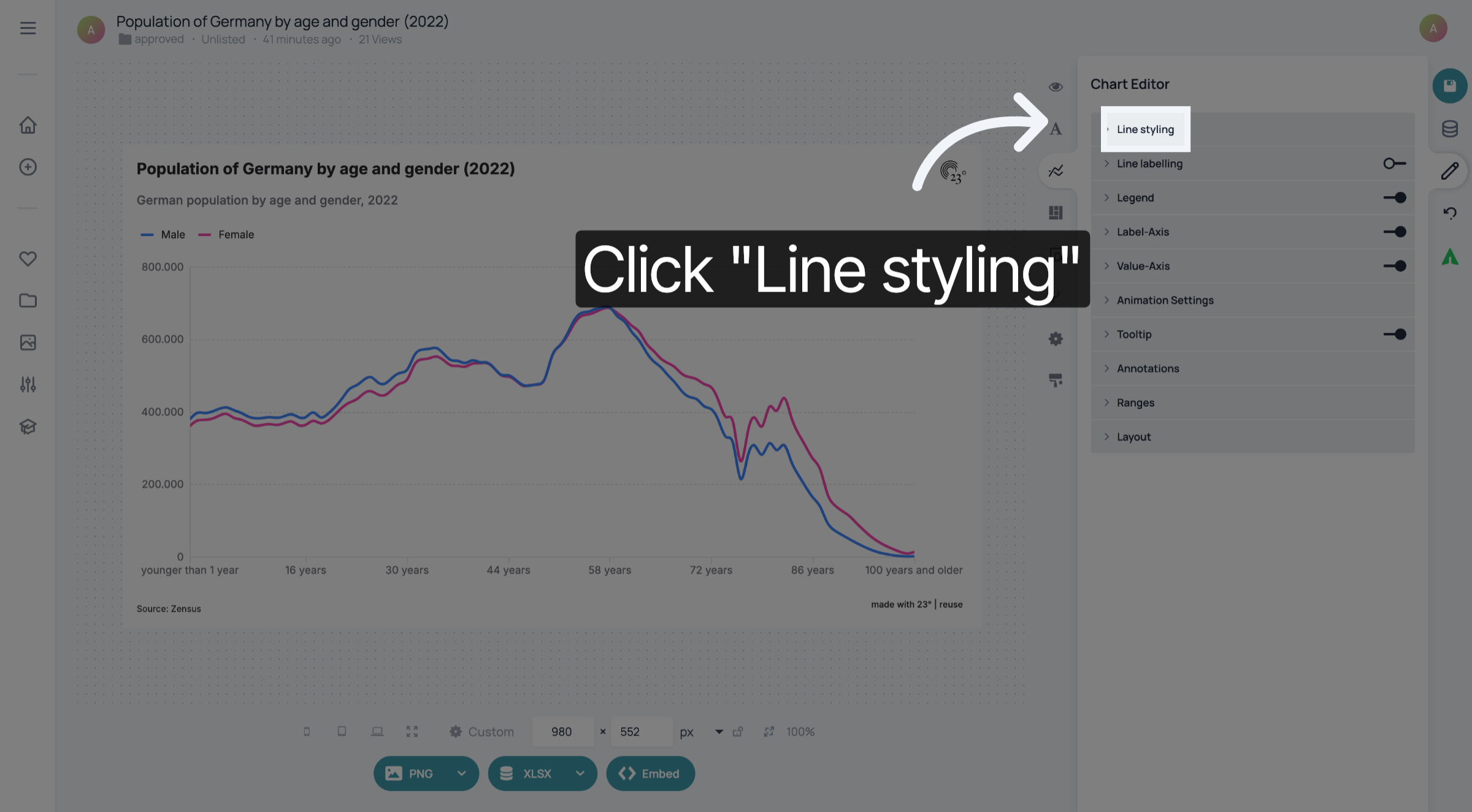 Click 'Line Styling'