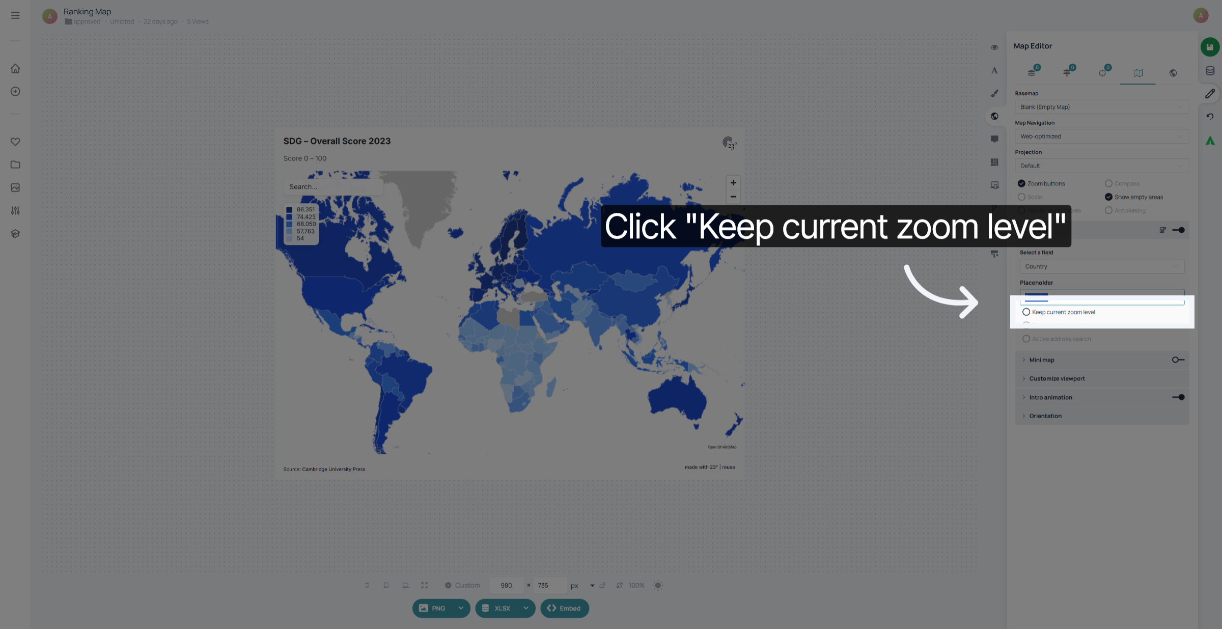 Choose Zoom Level Setting