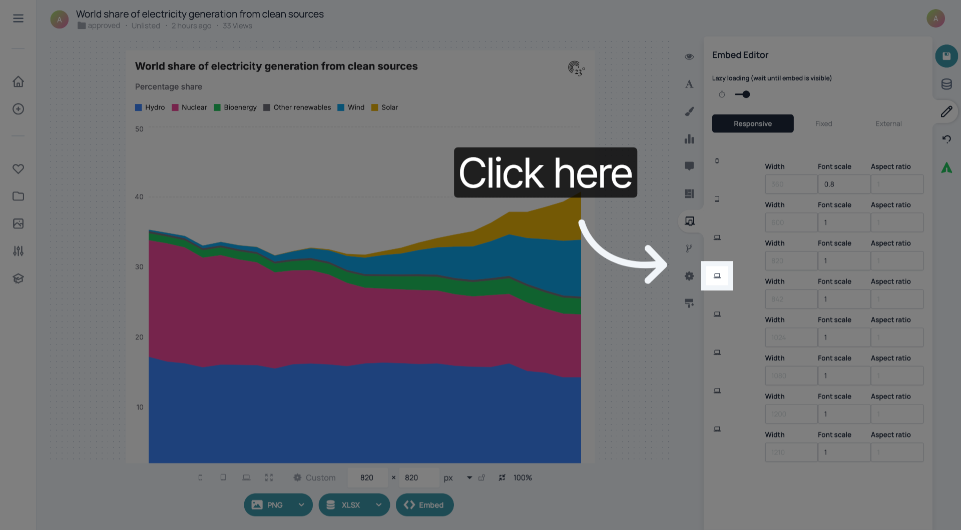 Navigate to Responsive Settings