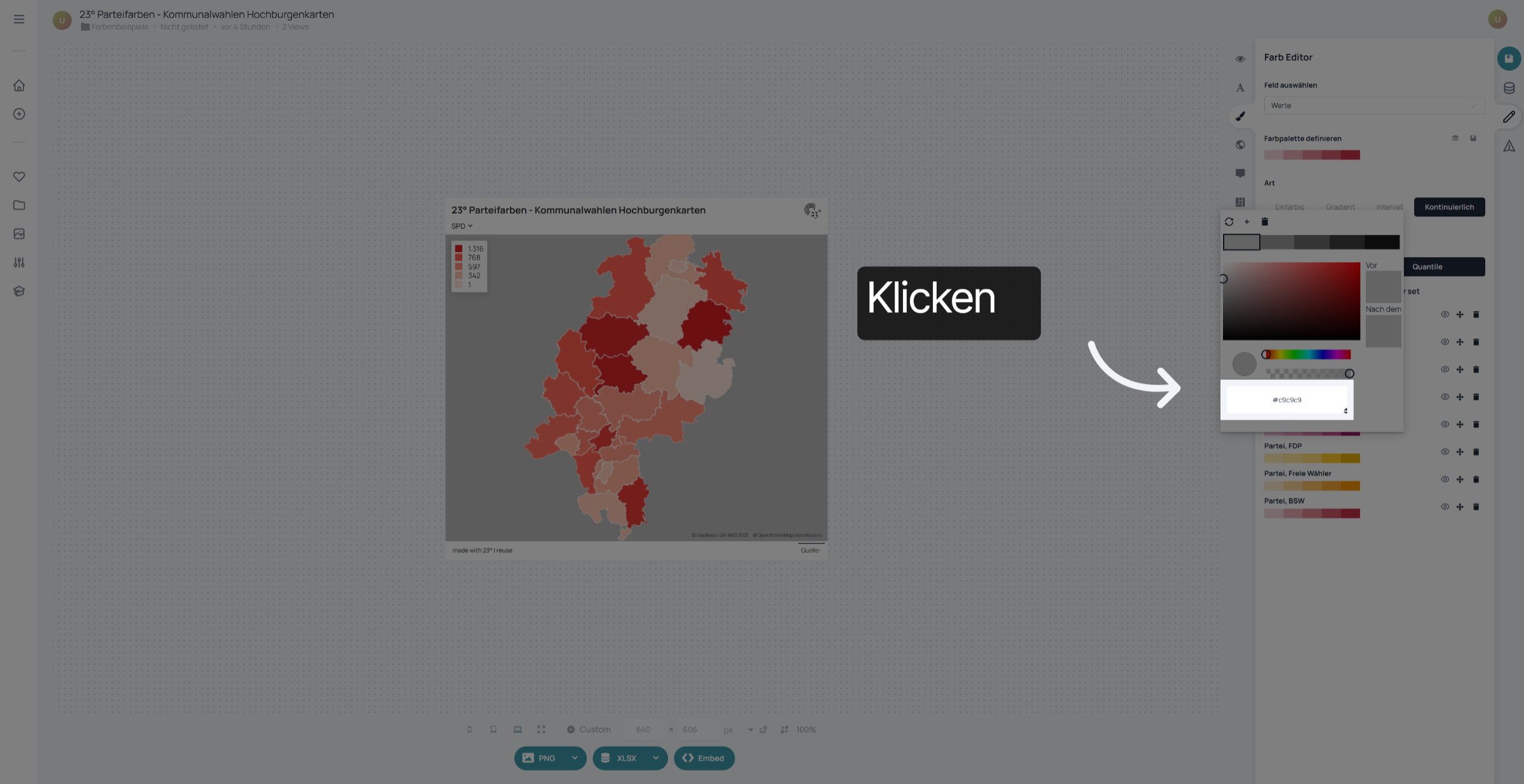 Klicke in den Hex-Code
