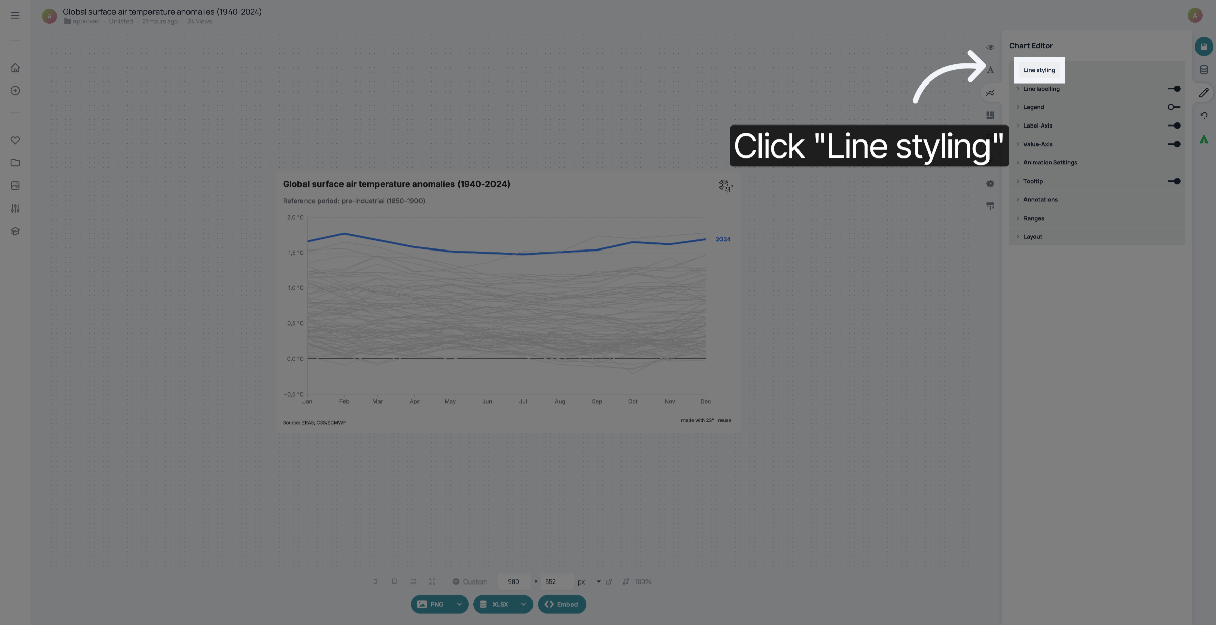 Click 'Line styling'