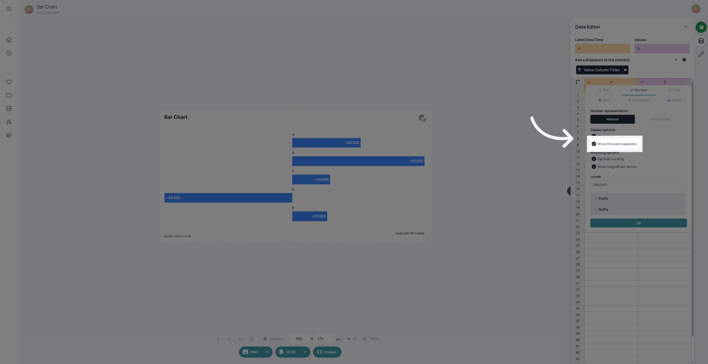 Enable Thousand Separator