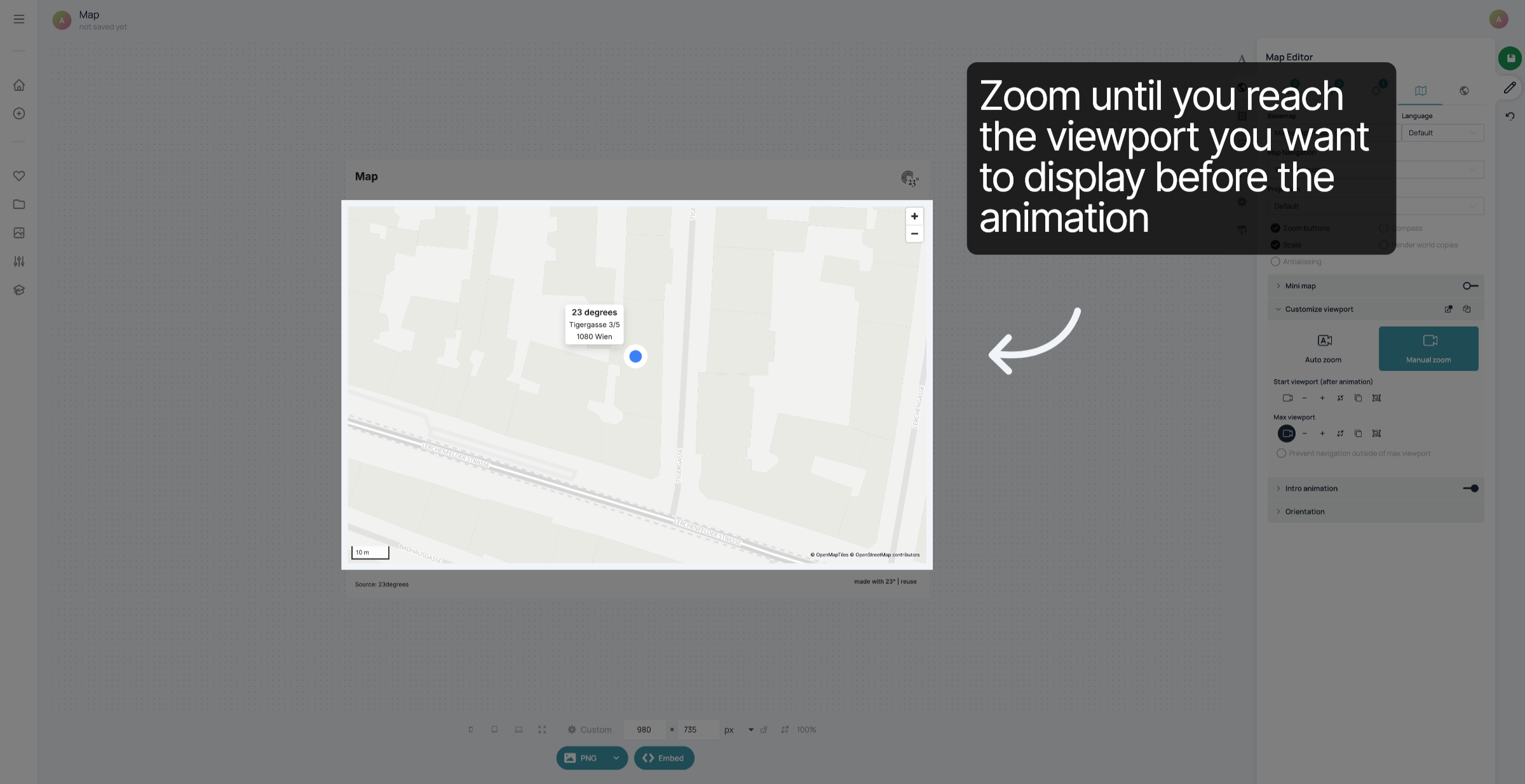 Zoom on map