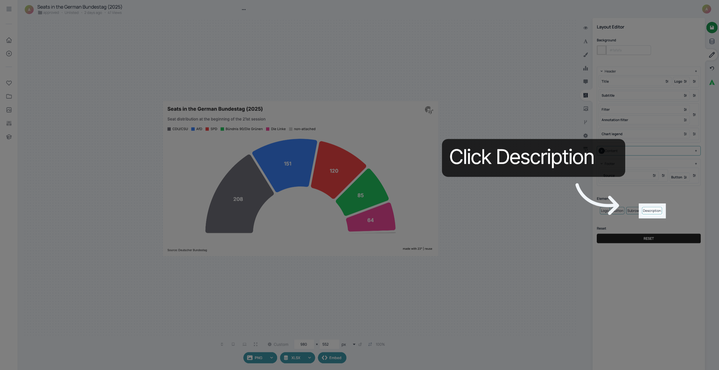 Click 'Description'