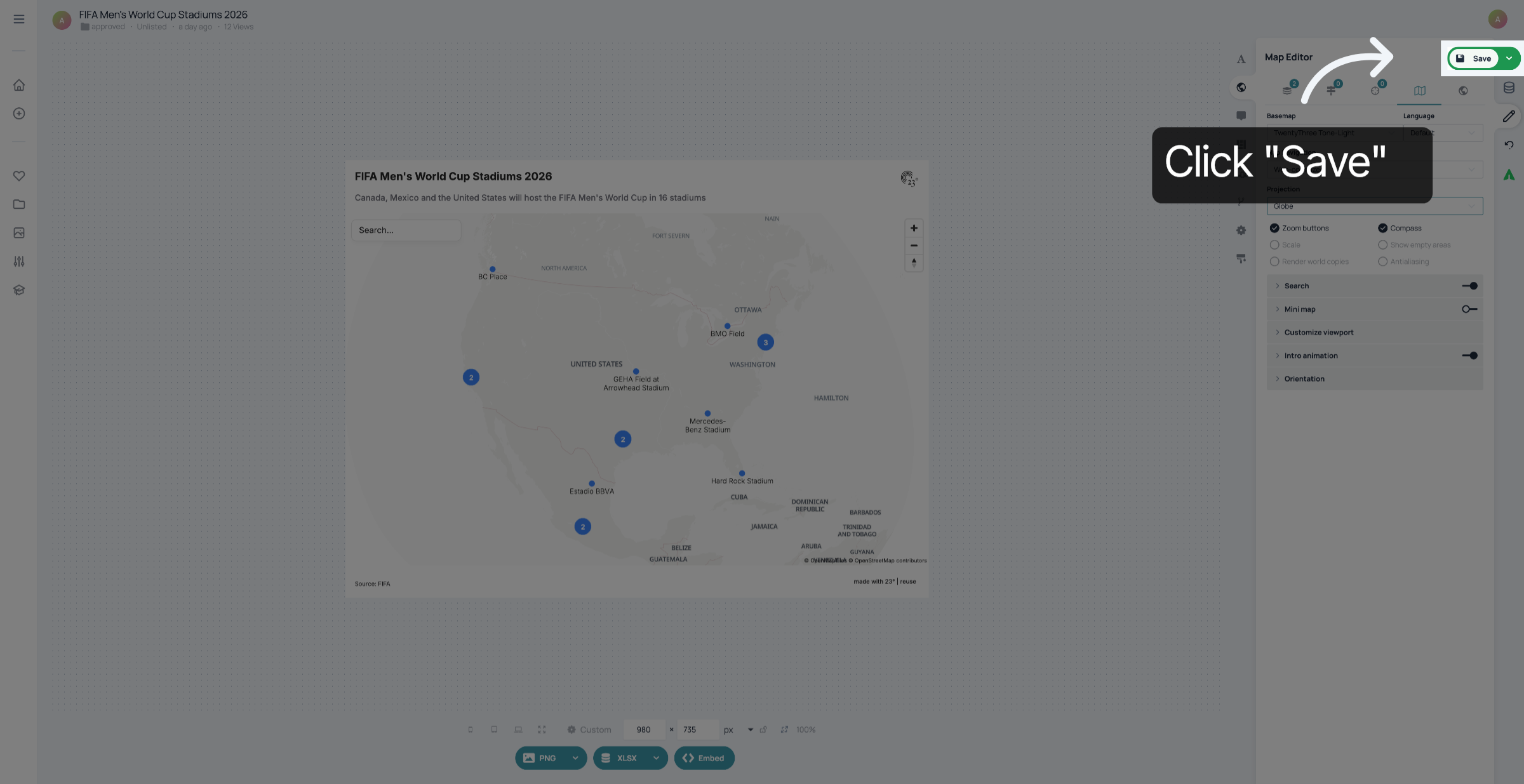 Save Projection Settings