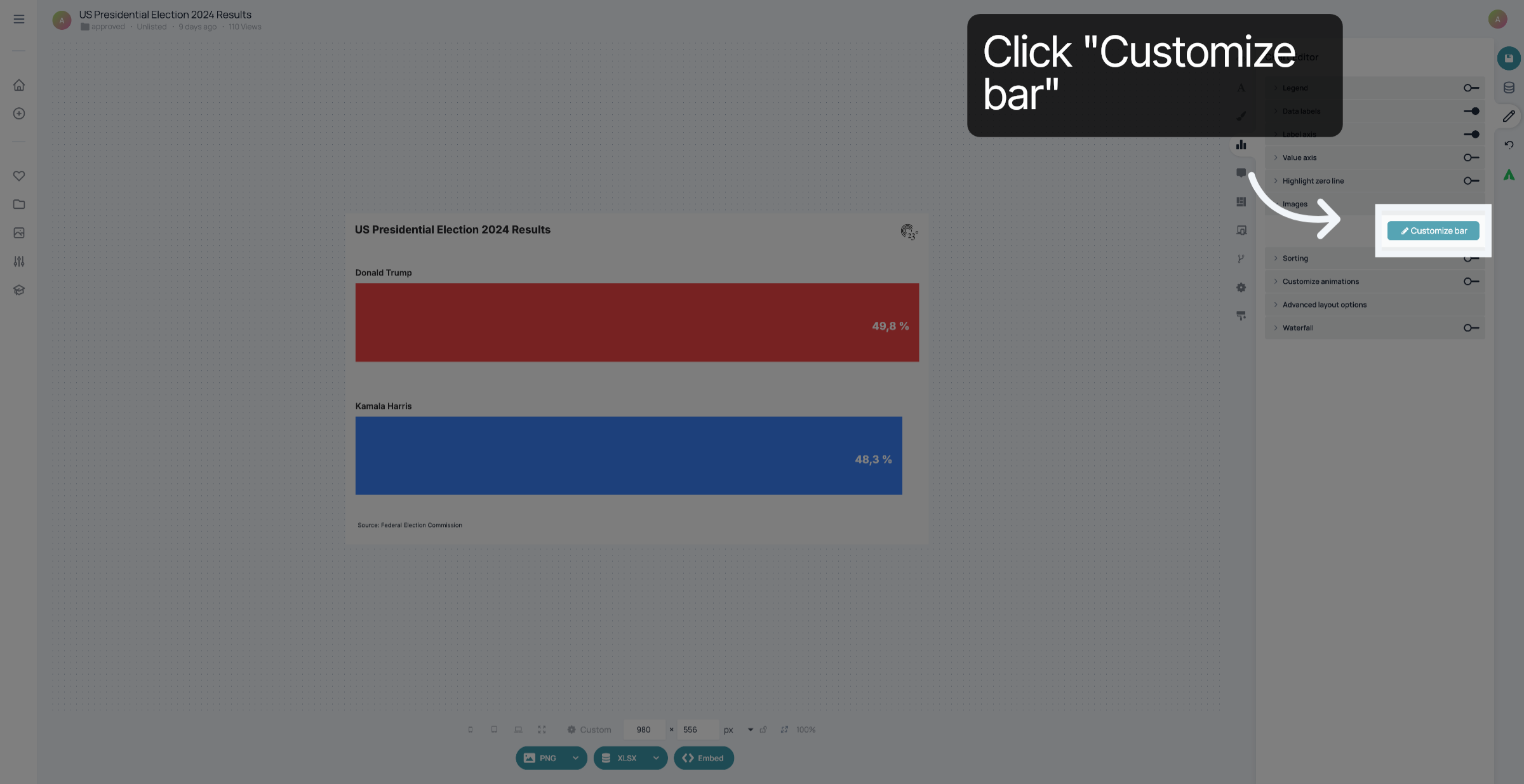 Click 'Customize bar'