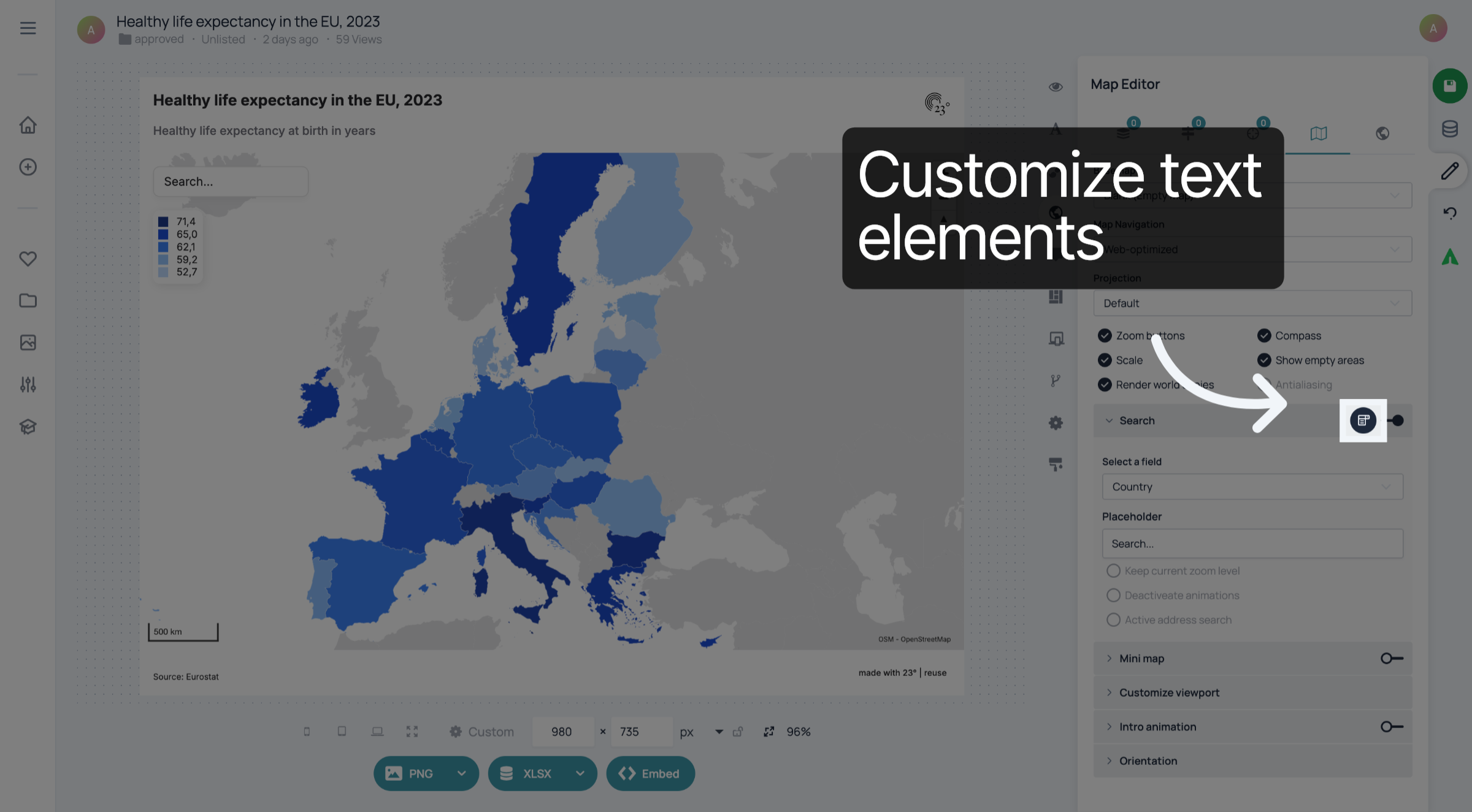 Customize text elements