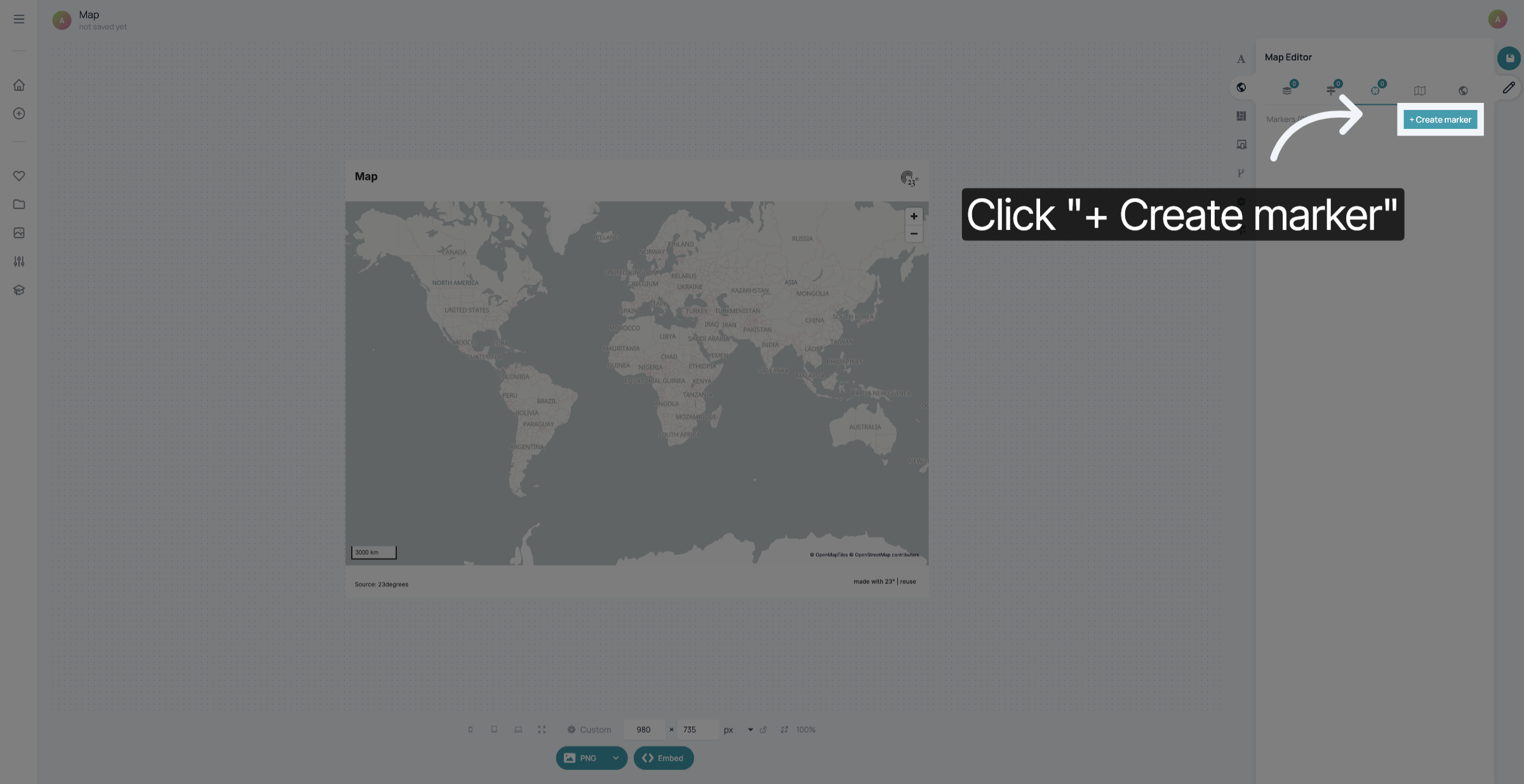 Click '+ Create Marker'