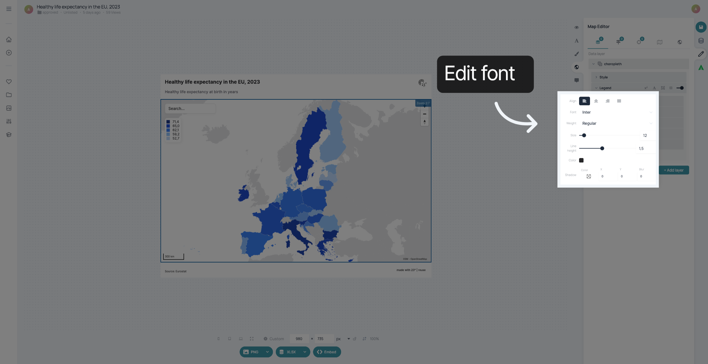 Customize font