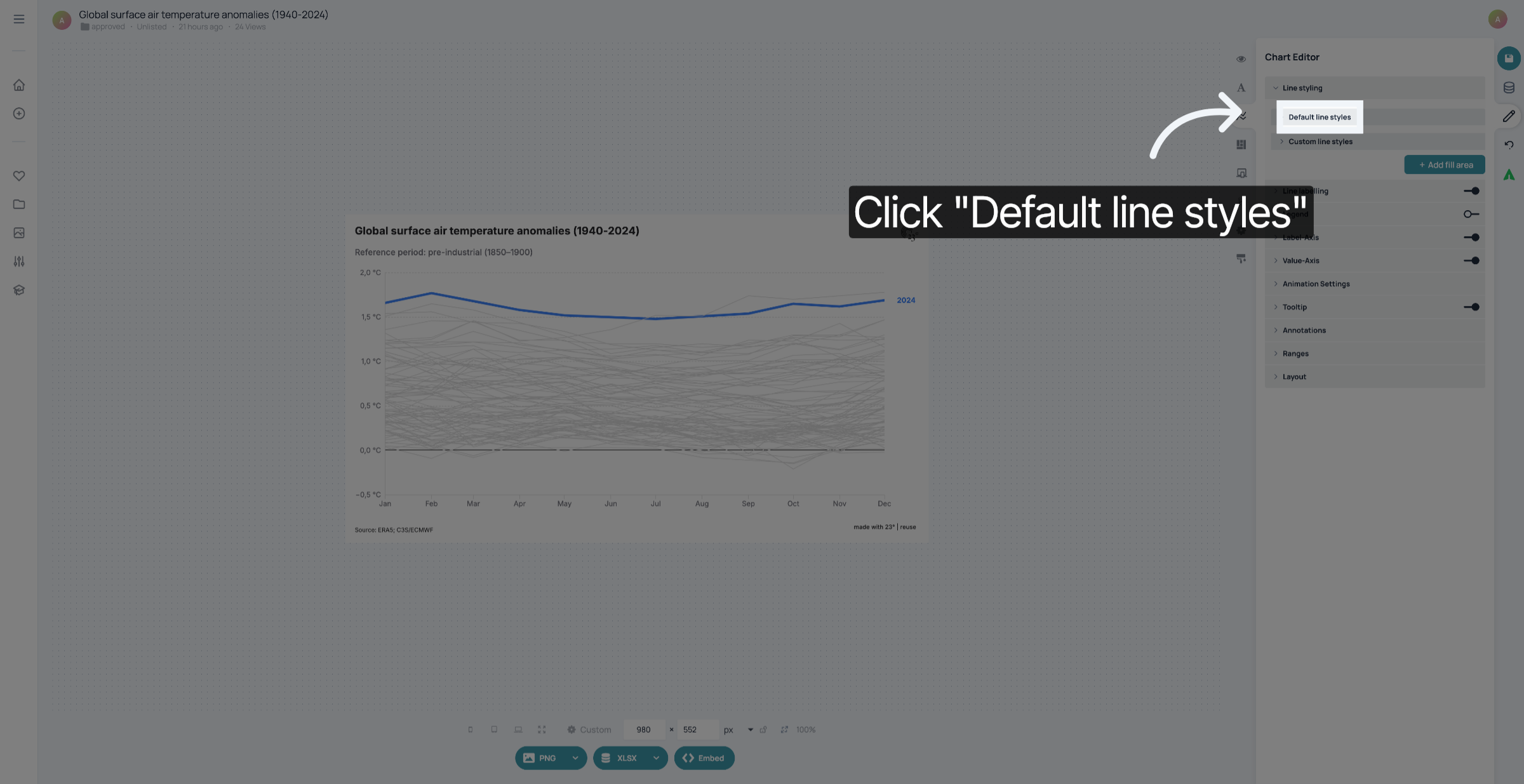 Click 'Default Line Styles'