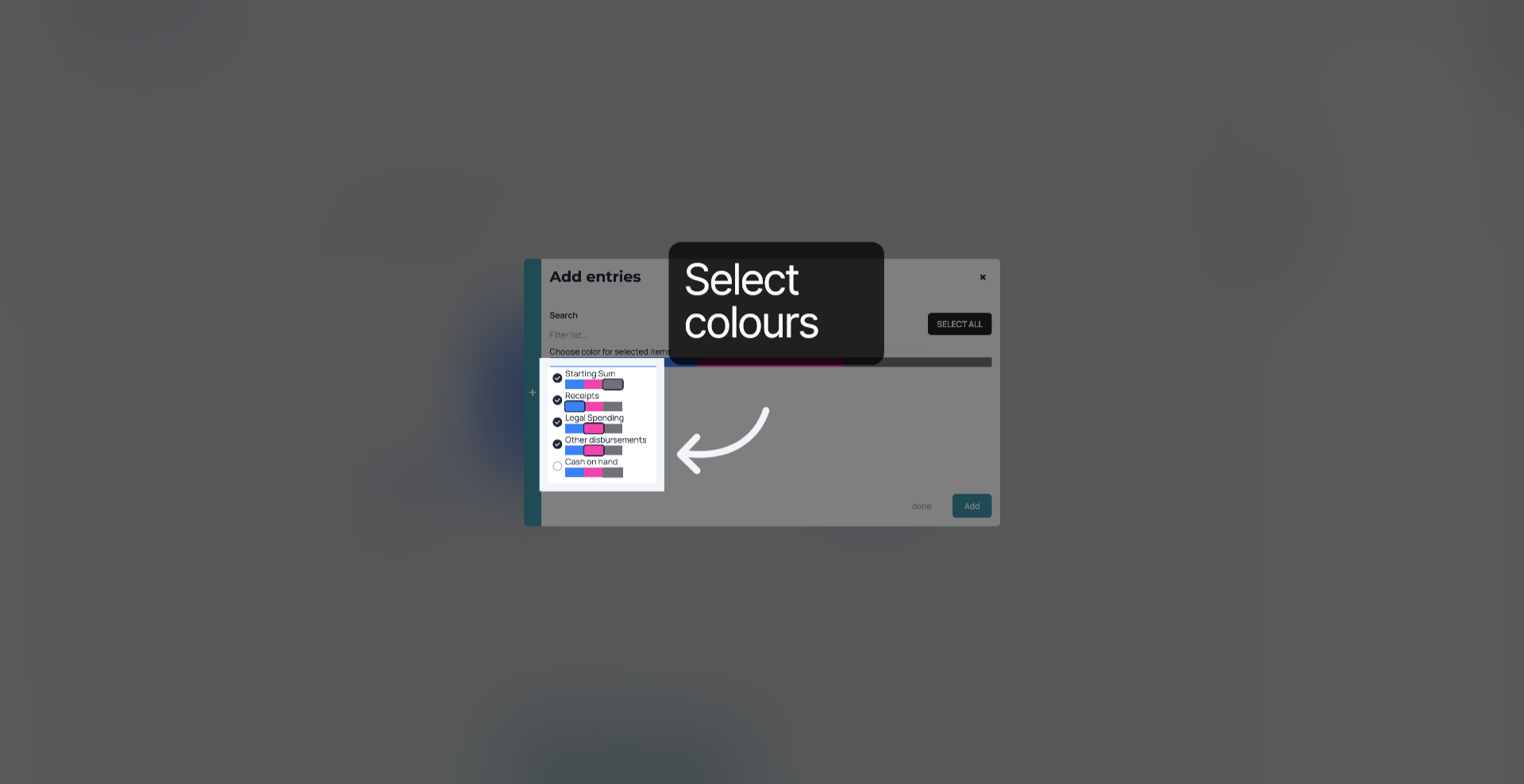 Select colours
