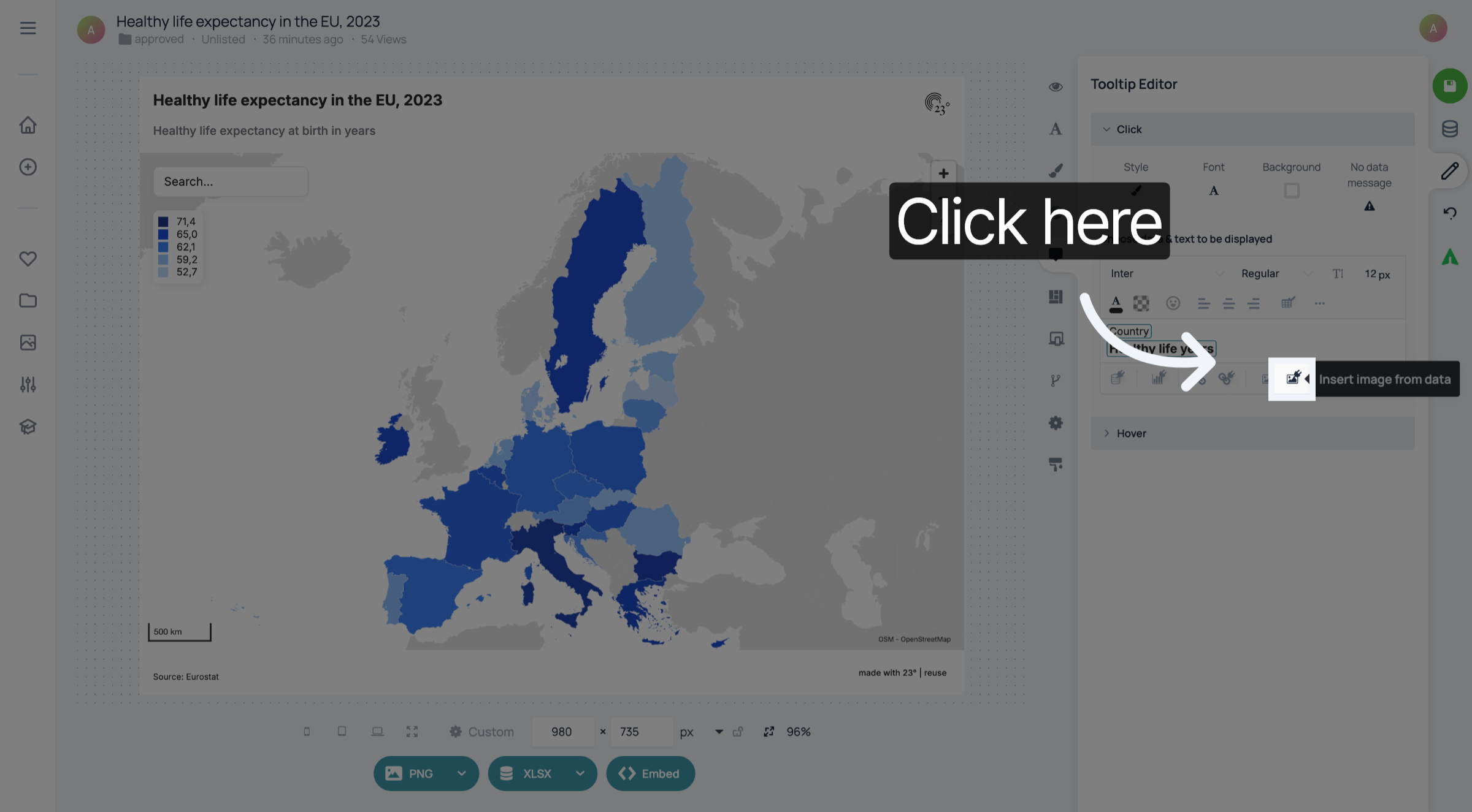 Click 'Insert image from data'